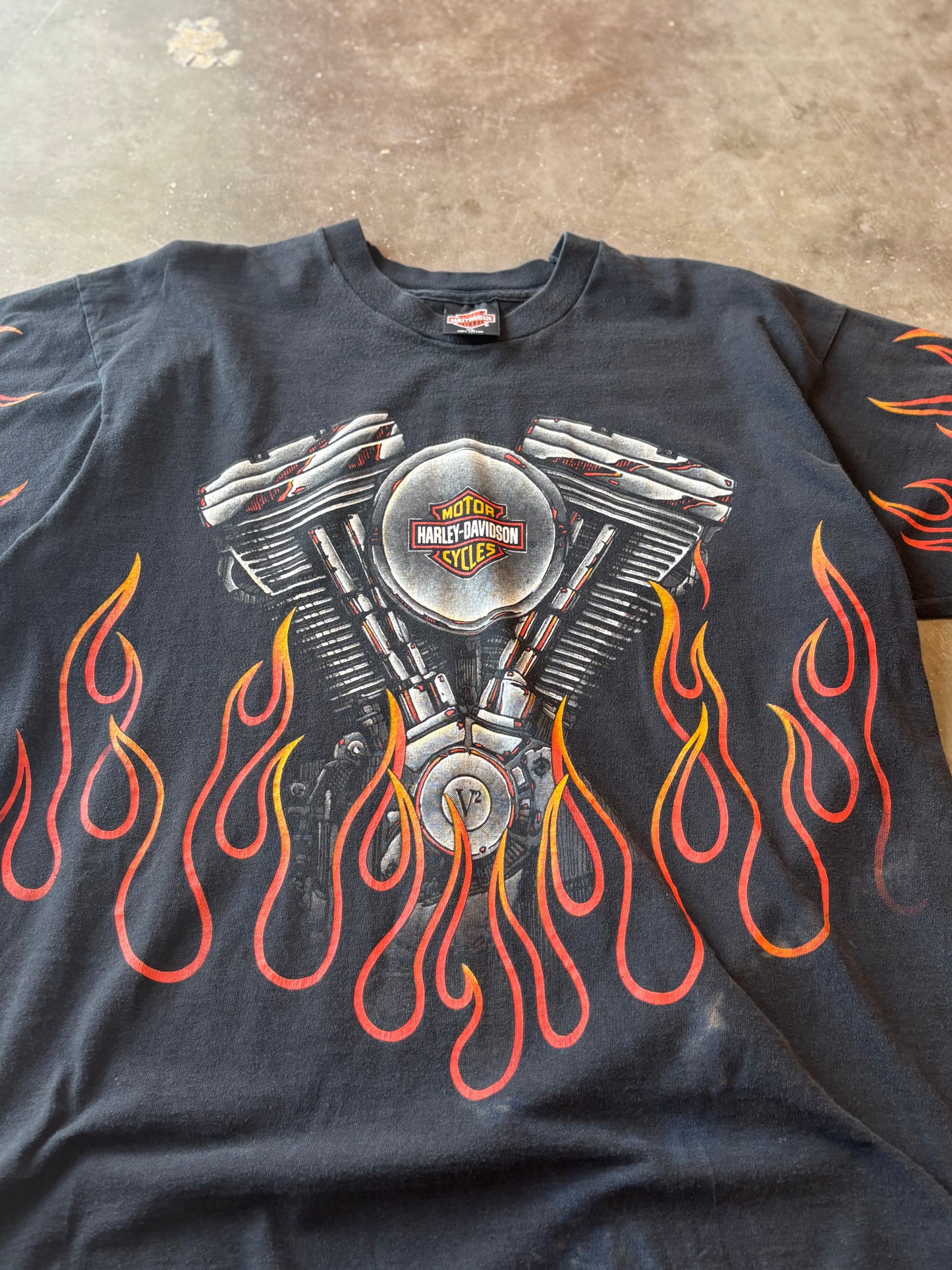 Vintage Harley Flame AOP shirt size XL
