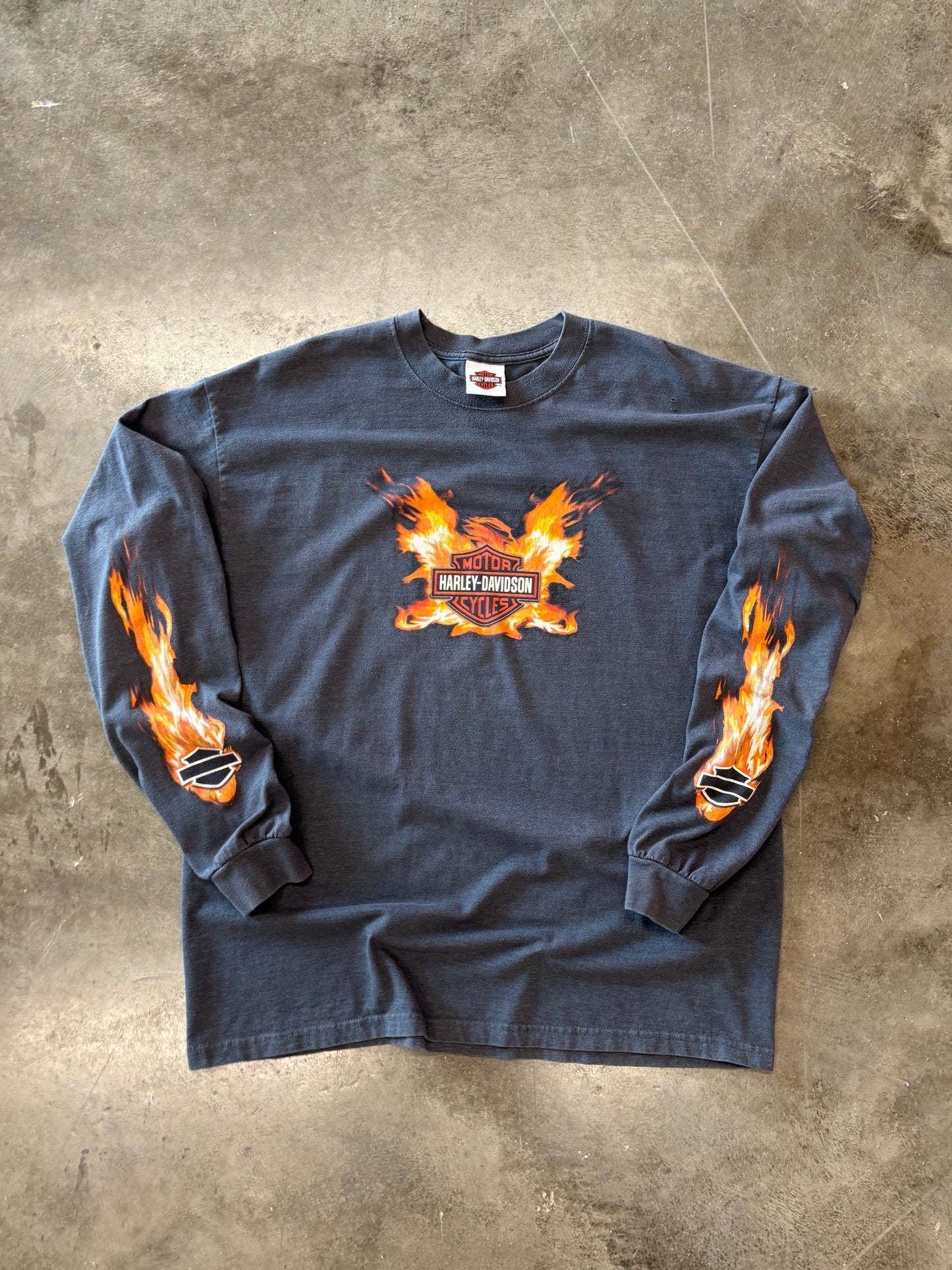 Harley Davidson Eagle flame long sleeve size XL