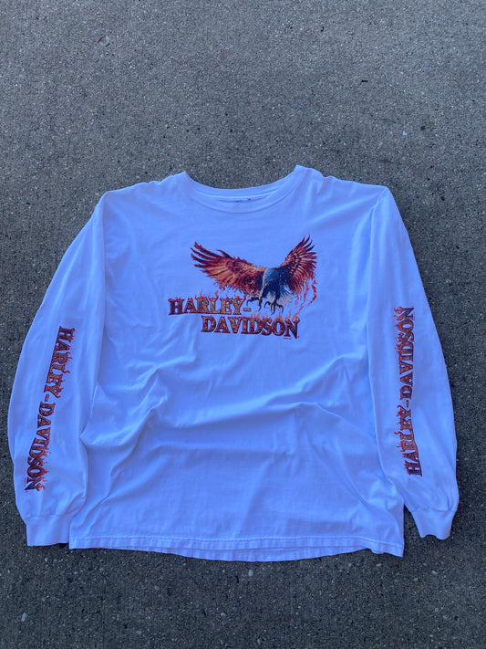 Vintage Harley Davidson Flaming Eagle long sleeve shirt size XXXL