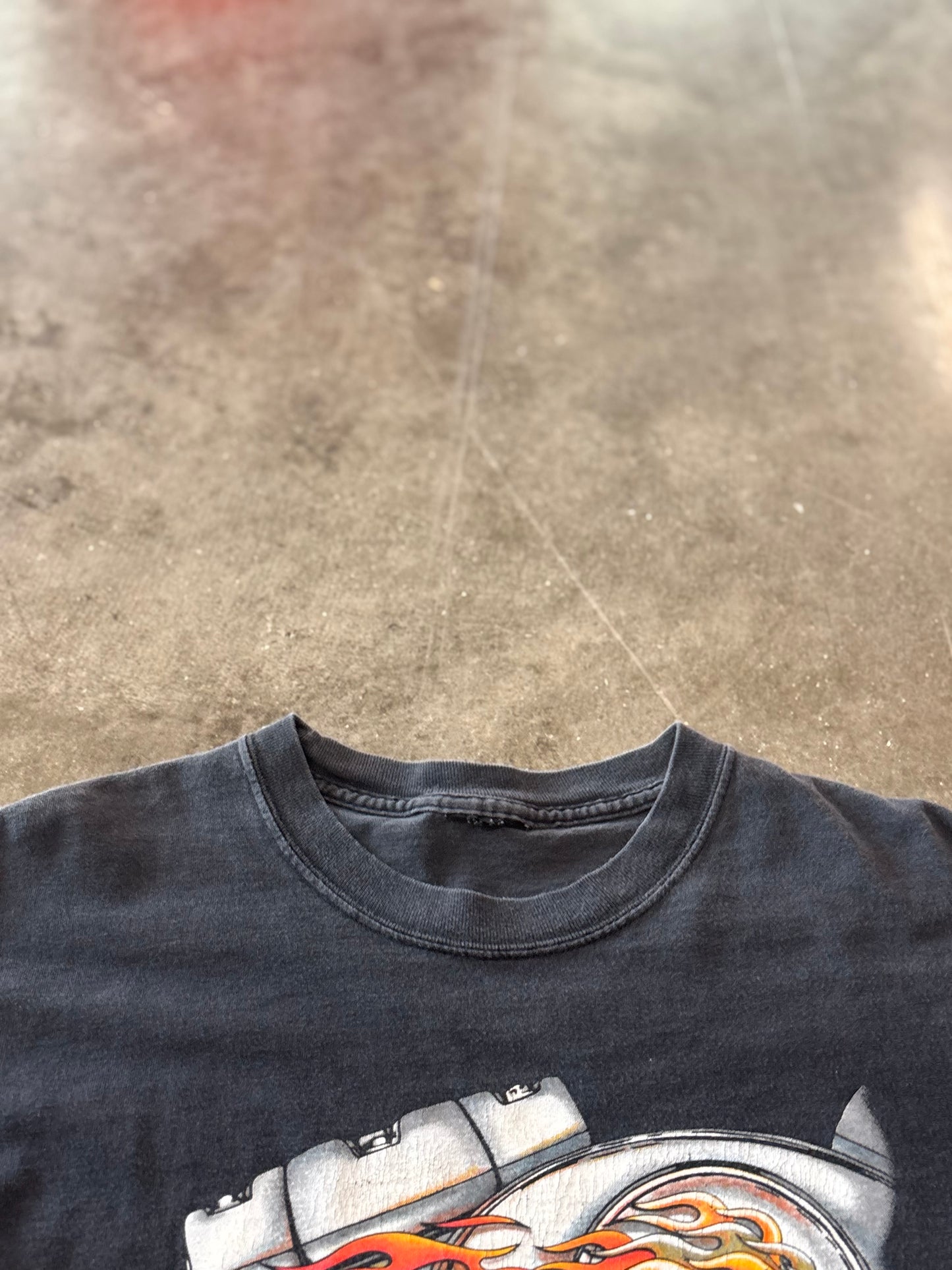 Vintage Harley Davidson Flaming engine long sleeve size large