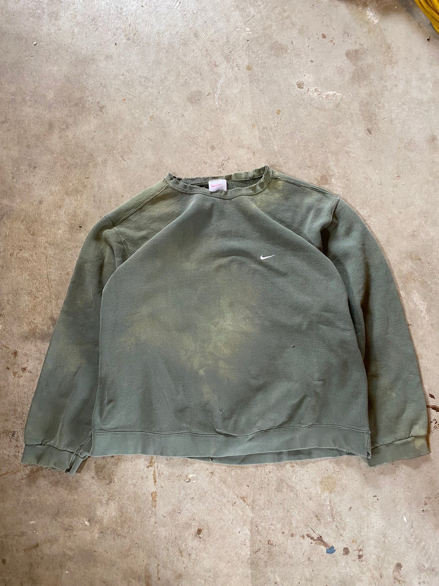 Vintage Nike Earth Tone faded distressed olive sweatshirt Size XL