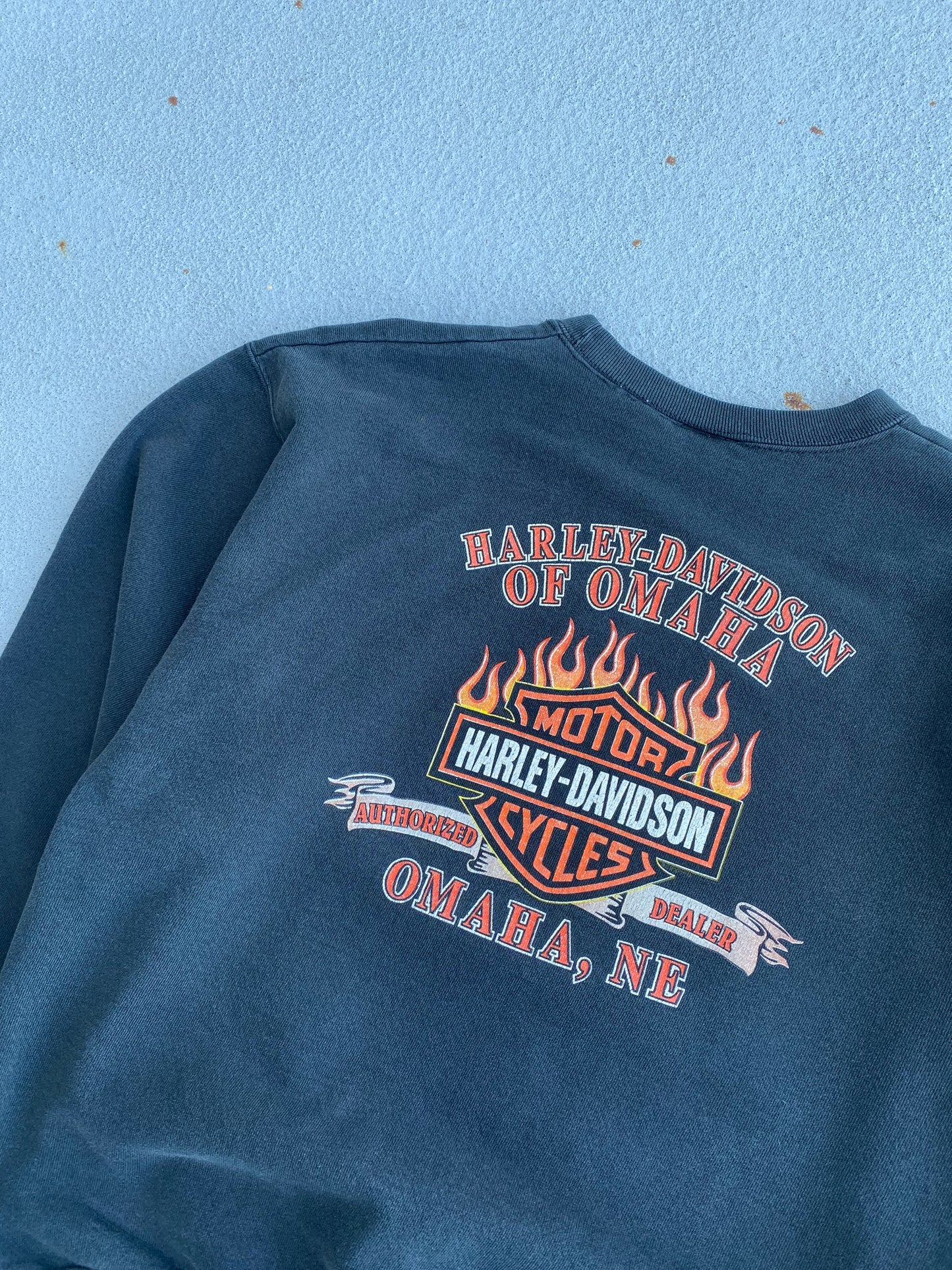 Vintage Harley Davidson Flame shield Sweatshirt size Large