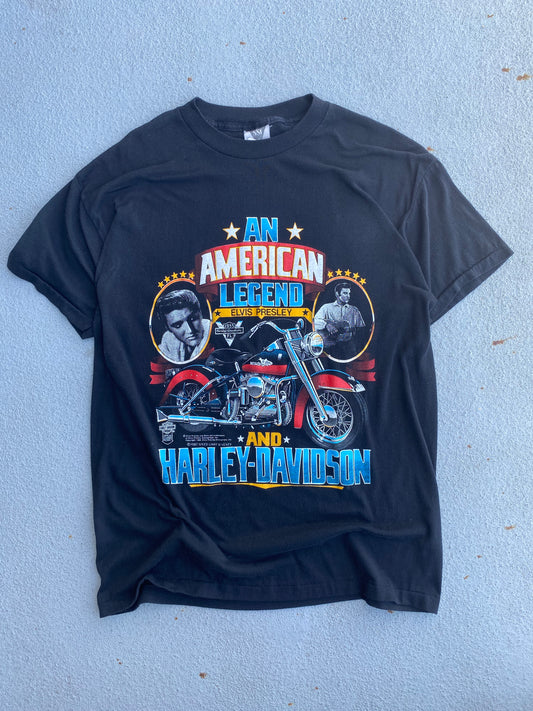 Vintage 80’s Harley Davidson Elvis shirt size Large