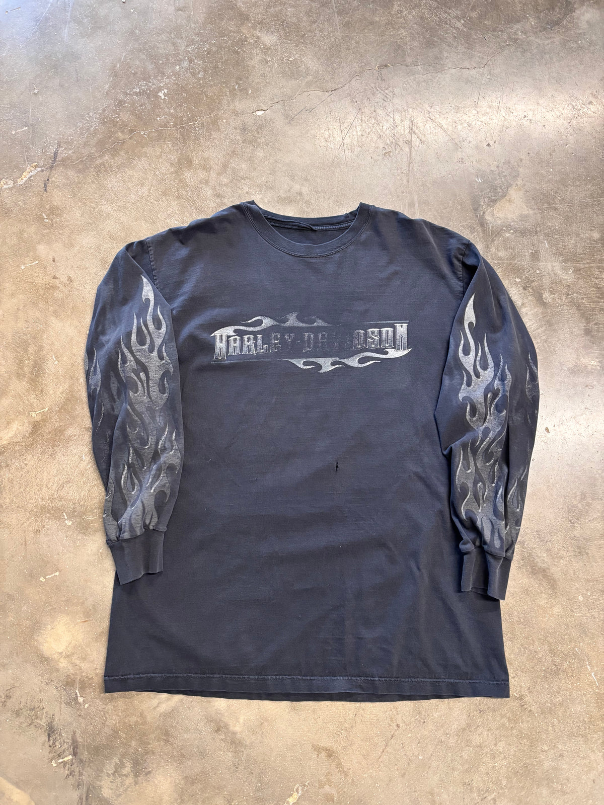 Vintage Harley Davidson chrome flame long sleeve size xl