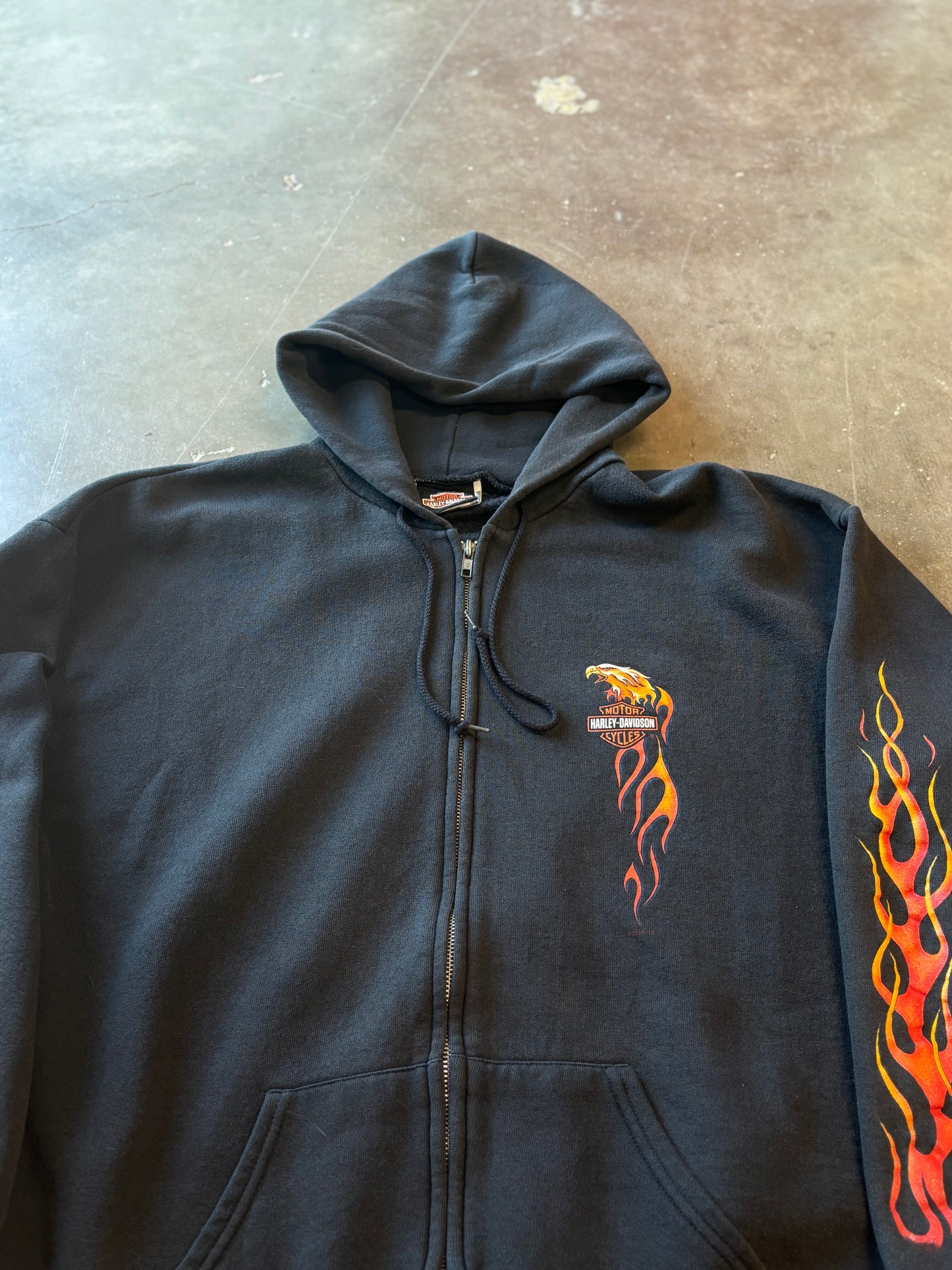 Vintage Harley Davidson Flame Eagle zip up size xl