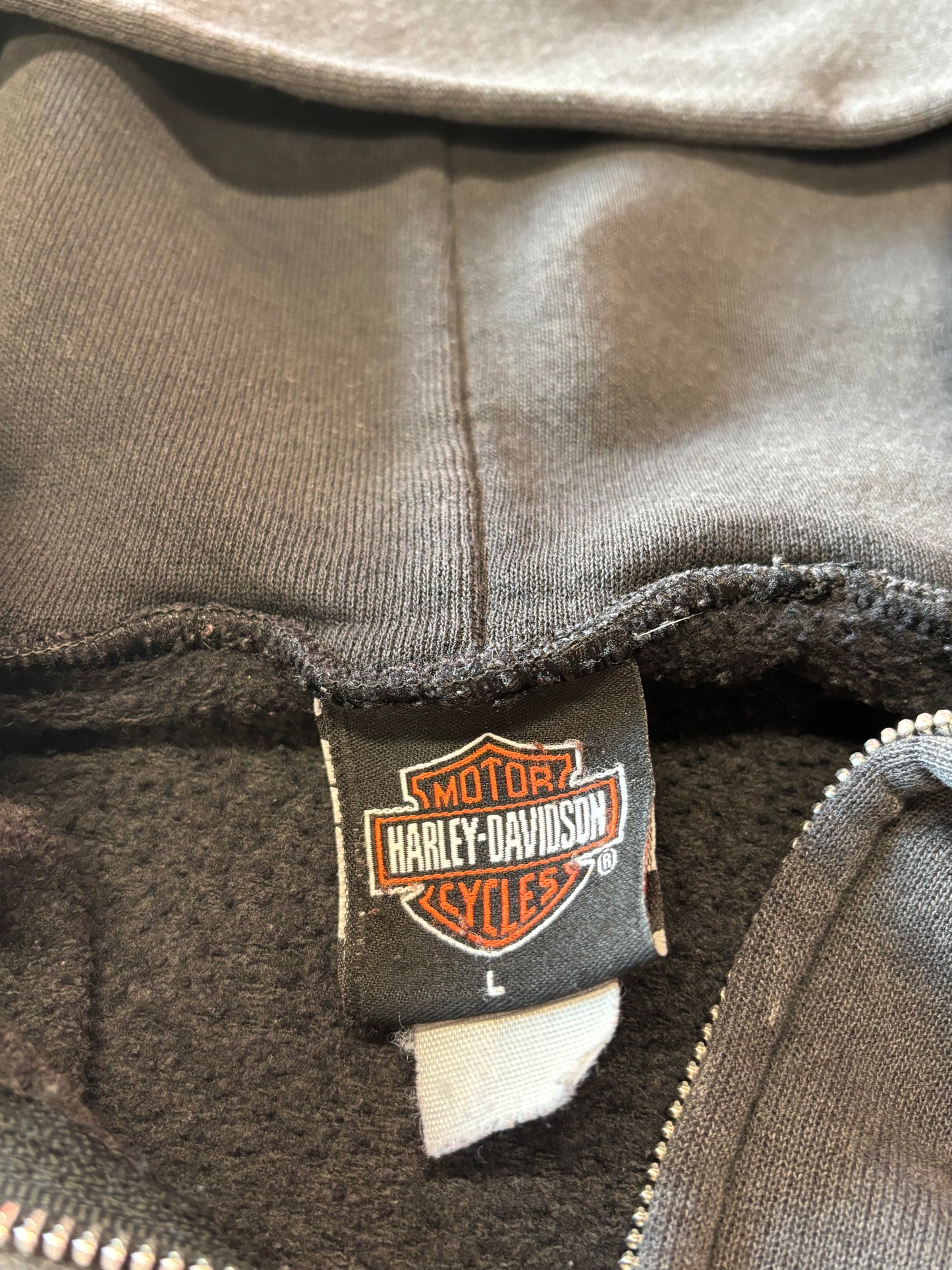 Vintage Harley Davidson thrashed zip up hoodie size large