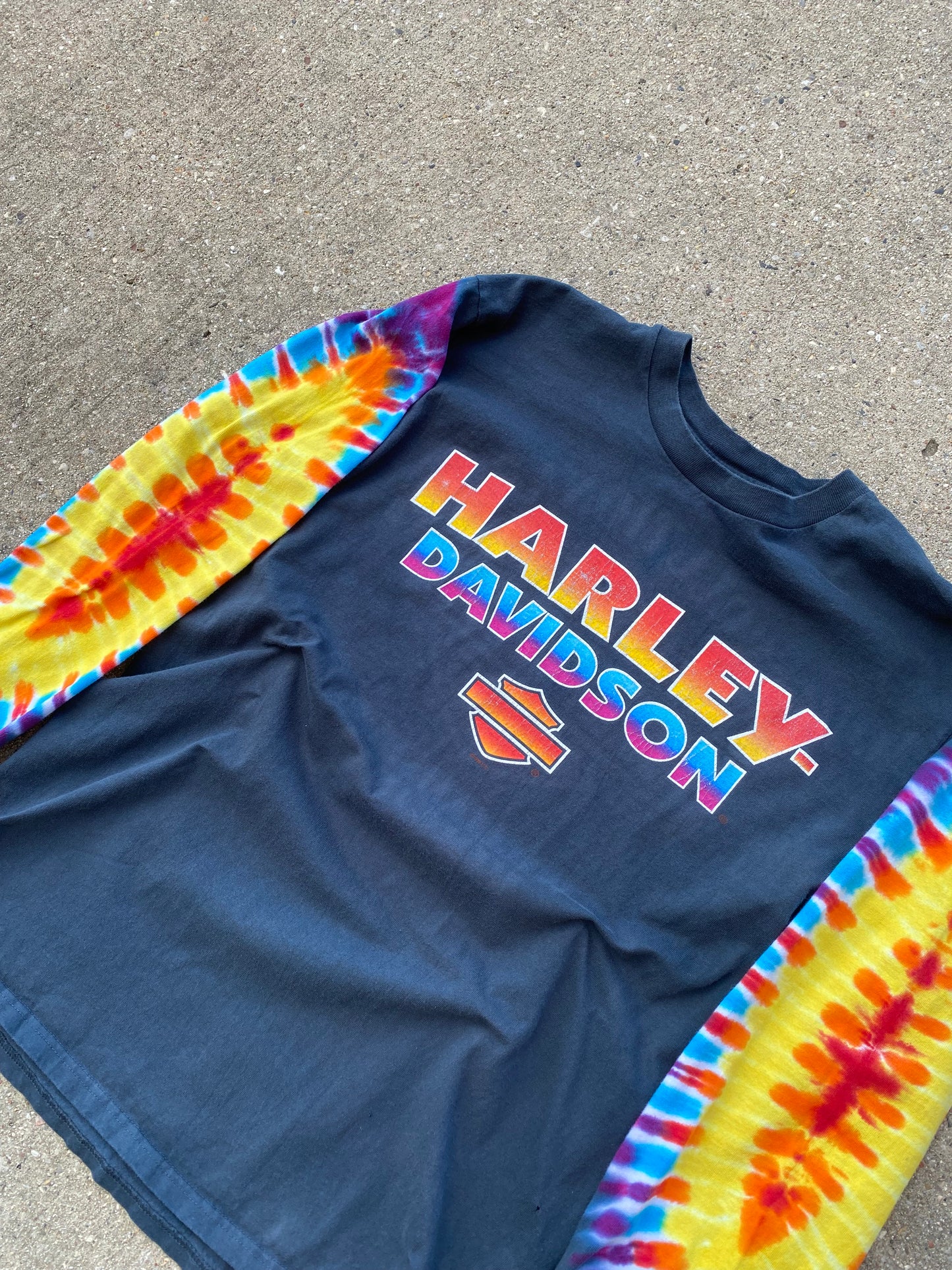 Vintage Harley Davidson Rainbow Long sleeve shirt size large