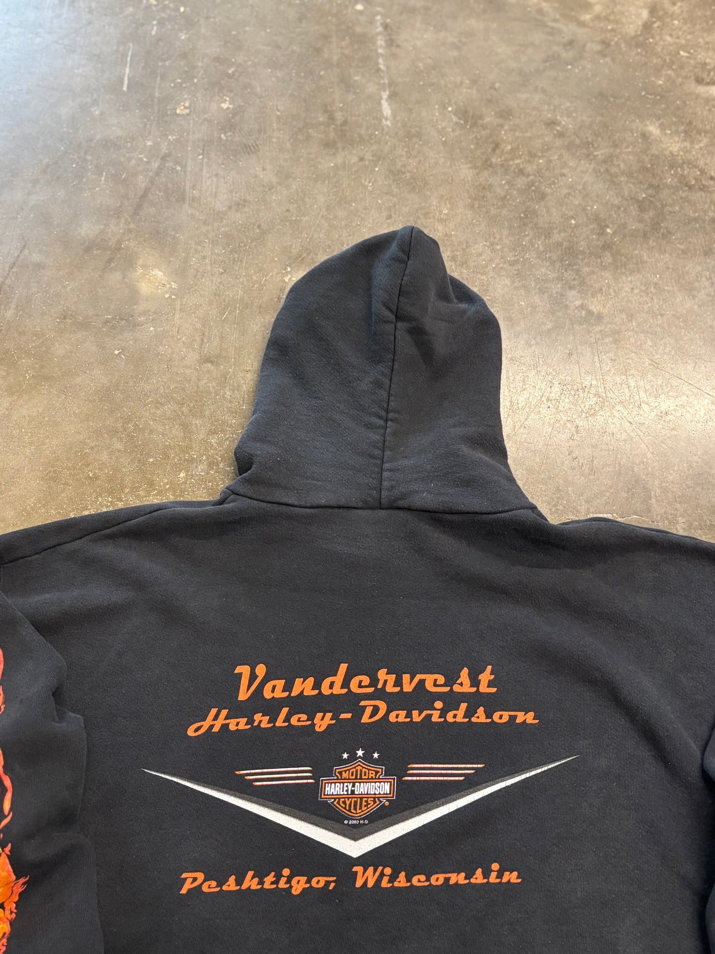 Vintage Harley Davidson Skull Hoodie size xl