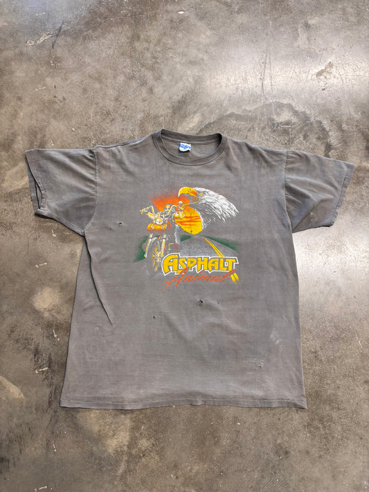 Vintage faded and thrashed 80’s biker shirt size extra large