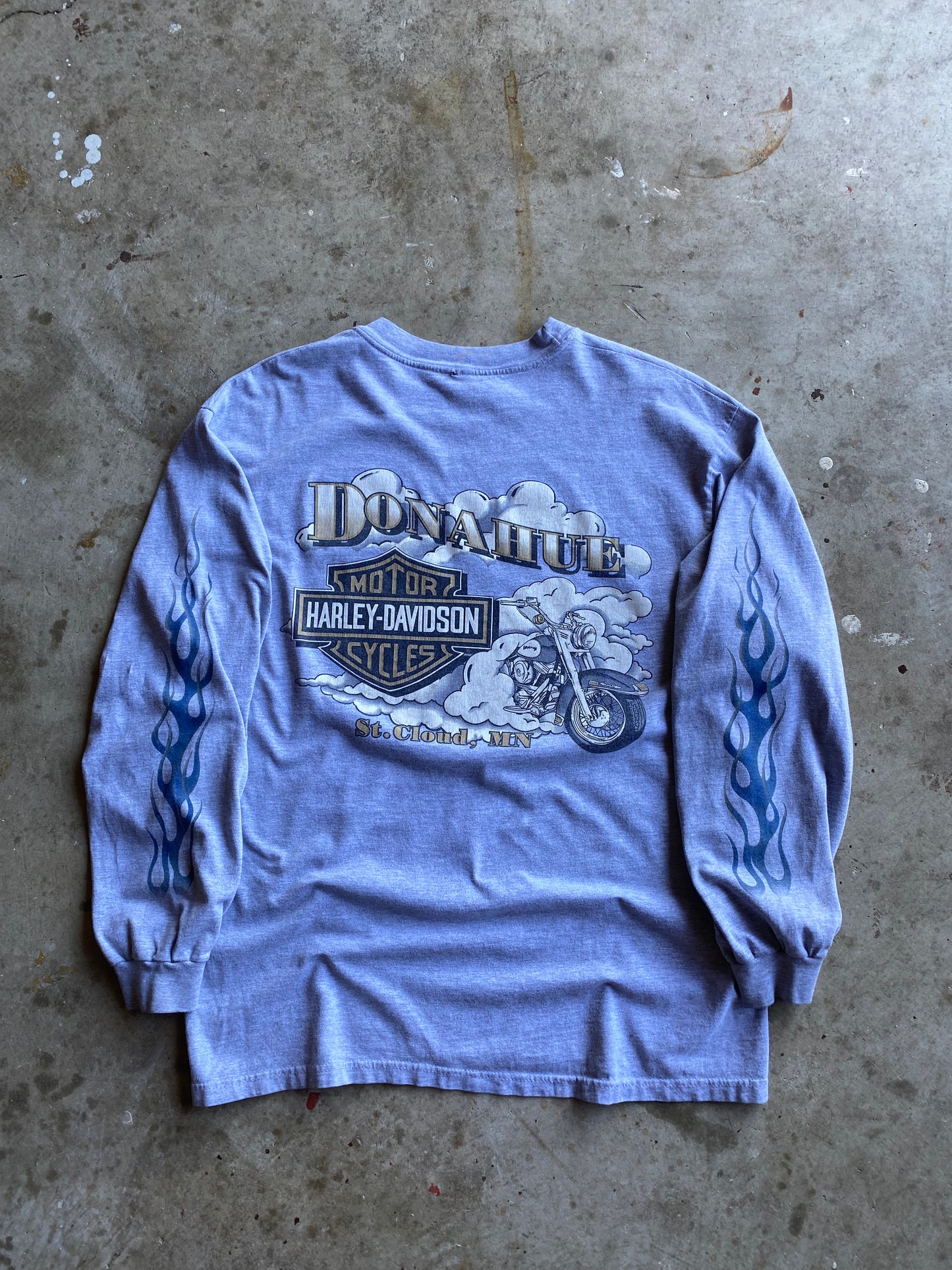 Vintage Harley Davidson Rising blue flame shirt size large