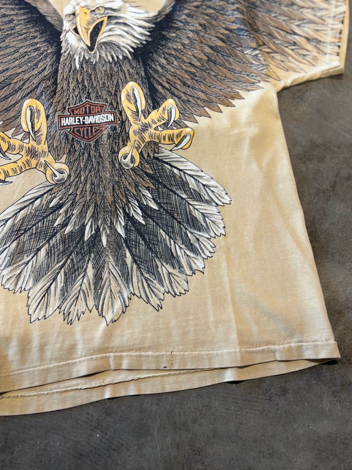 Vintage Harley Davidson Eagle AOP shirt size large