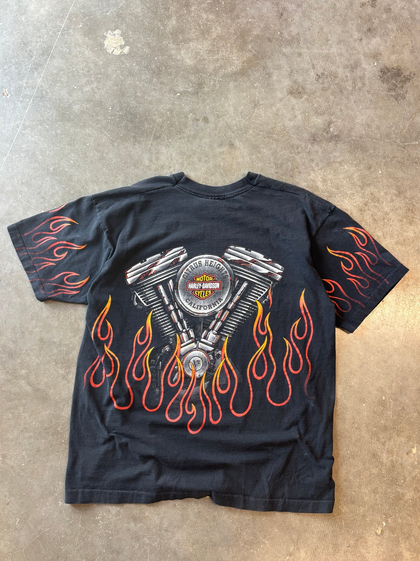 Vintage Harley Flame AOP shirt size XL