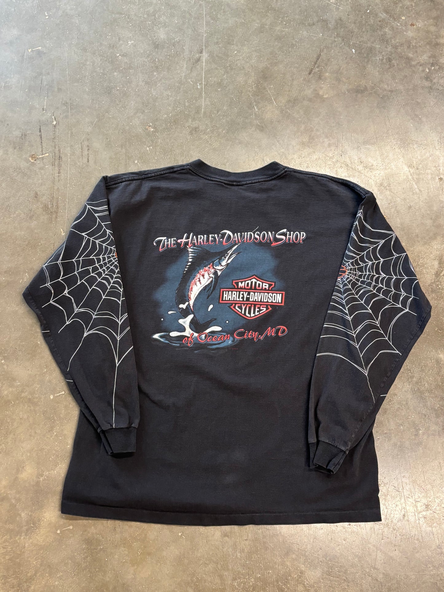 Vintage Harley Davidson spiderweb size xl long sleeve