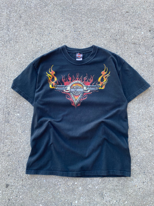 Vintage Harley Davidson Flaming shield Las Vegas shirt size large