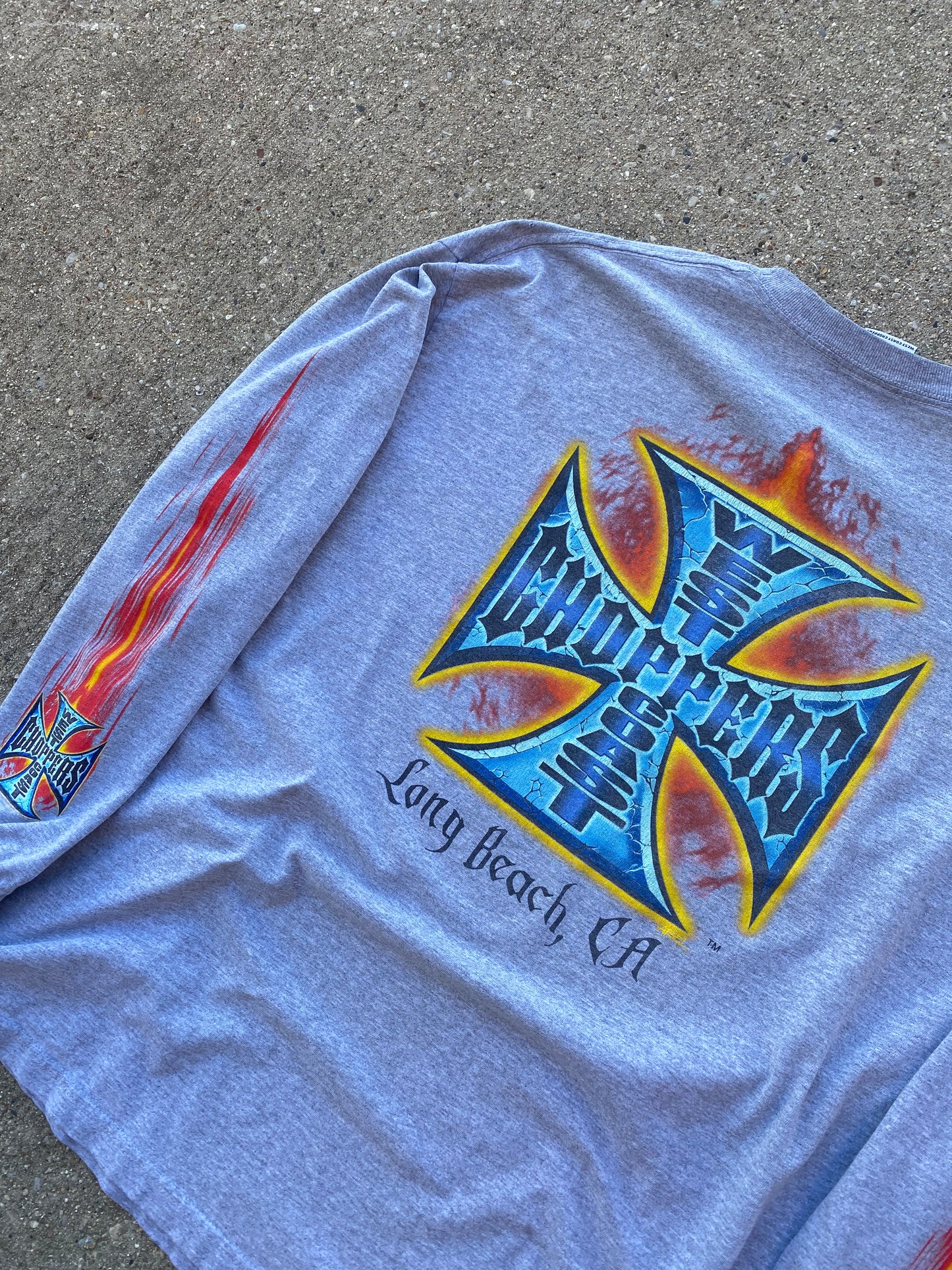 Vintage West Coast choppers flame long sleeve shirt size XXL