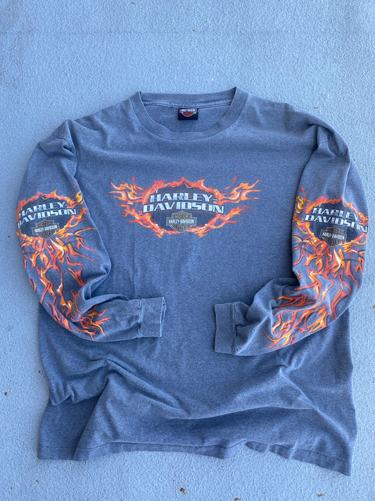 Vintage Harley Lava flame long sleeve size XL