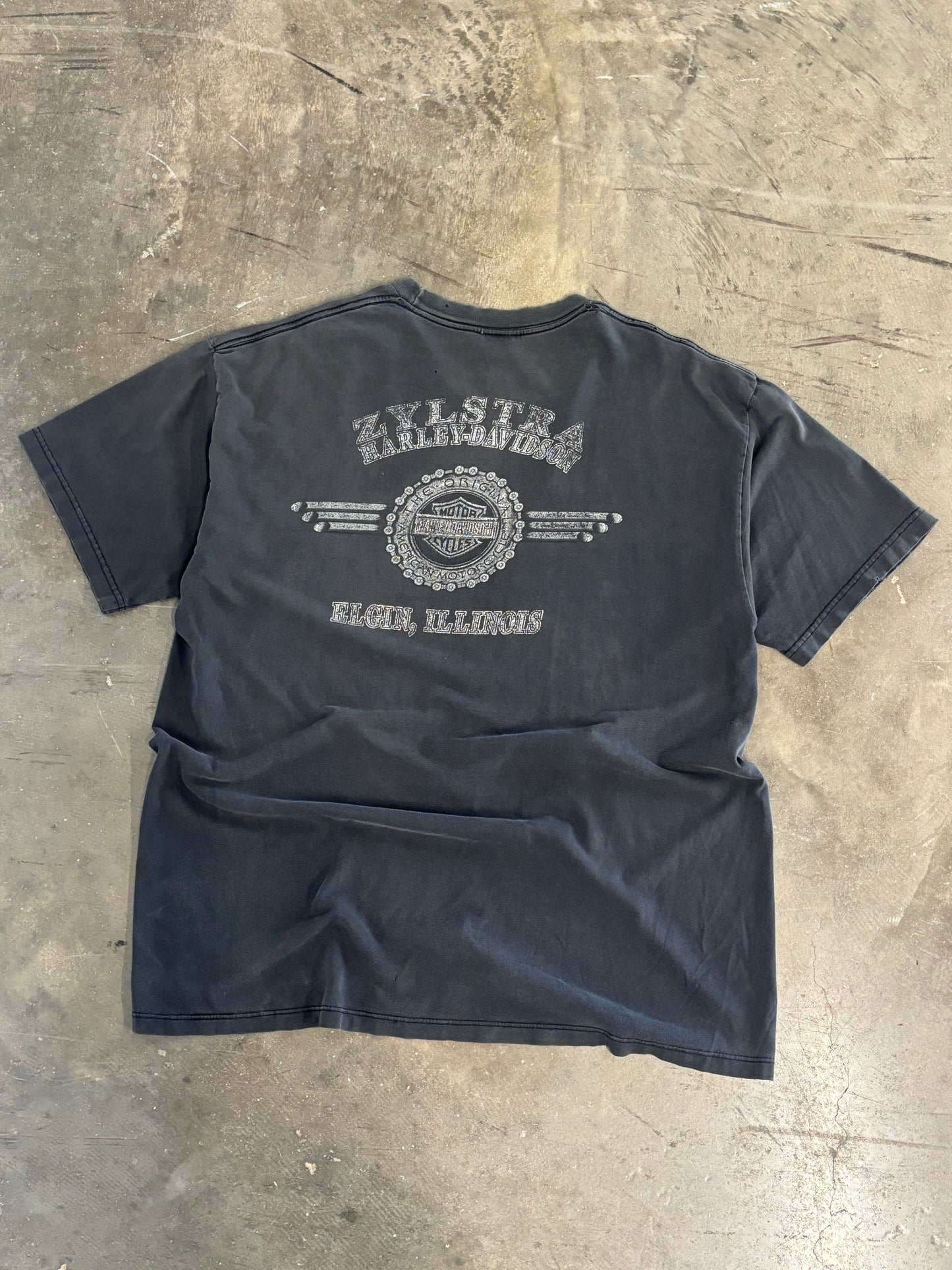 Vintage Faded Clapped Wolf Harley Davidson shirt size xxl