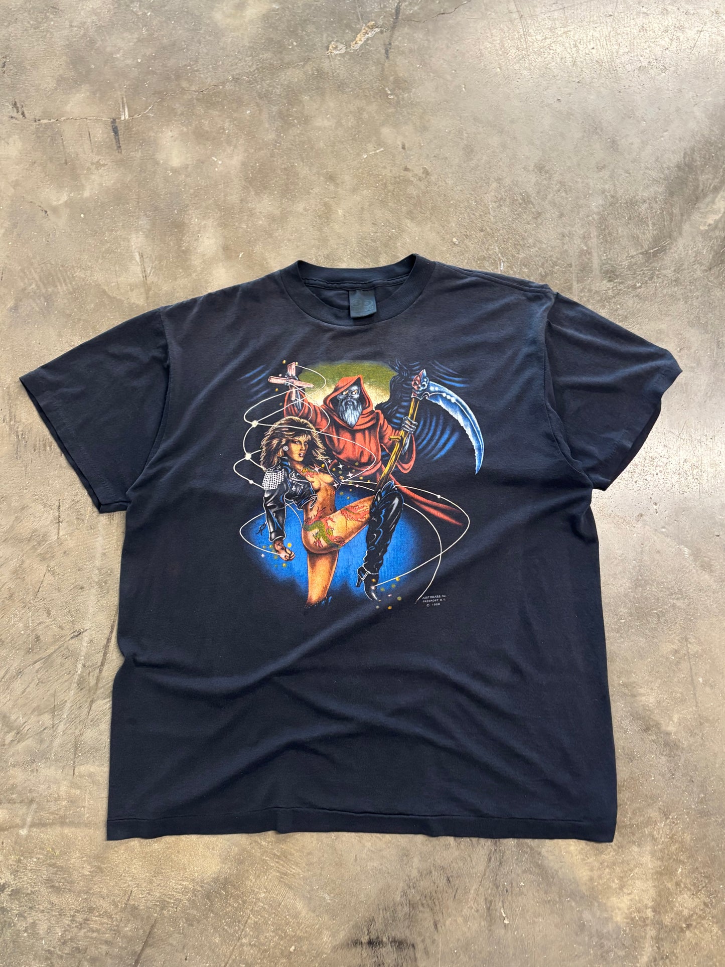Vintage 3D Emblem reaper shirt size xl