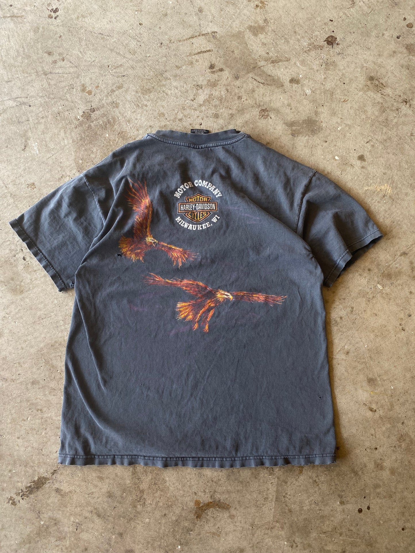 Vintage Harley Davidson Soaring Flaming Eagle shirt Size large