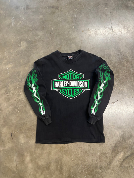 Vintage Harley Davidson Savanah shamrock long sleeve size medium