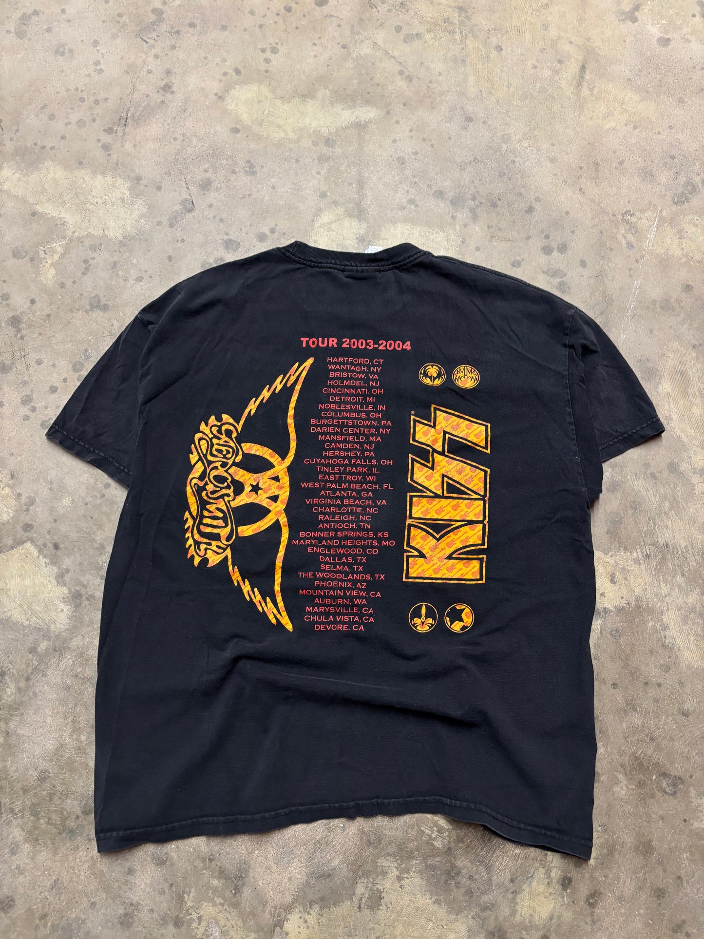 Vintage Kiss Aerosmith shirt size XL