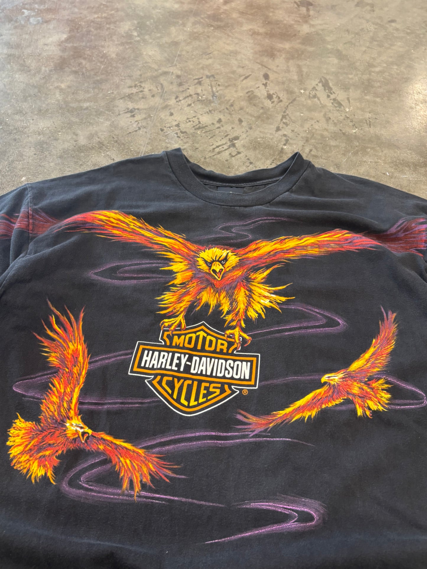 Vintage Harley Davidson Eagle AOP shirt size xxl