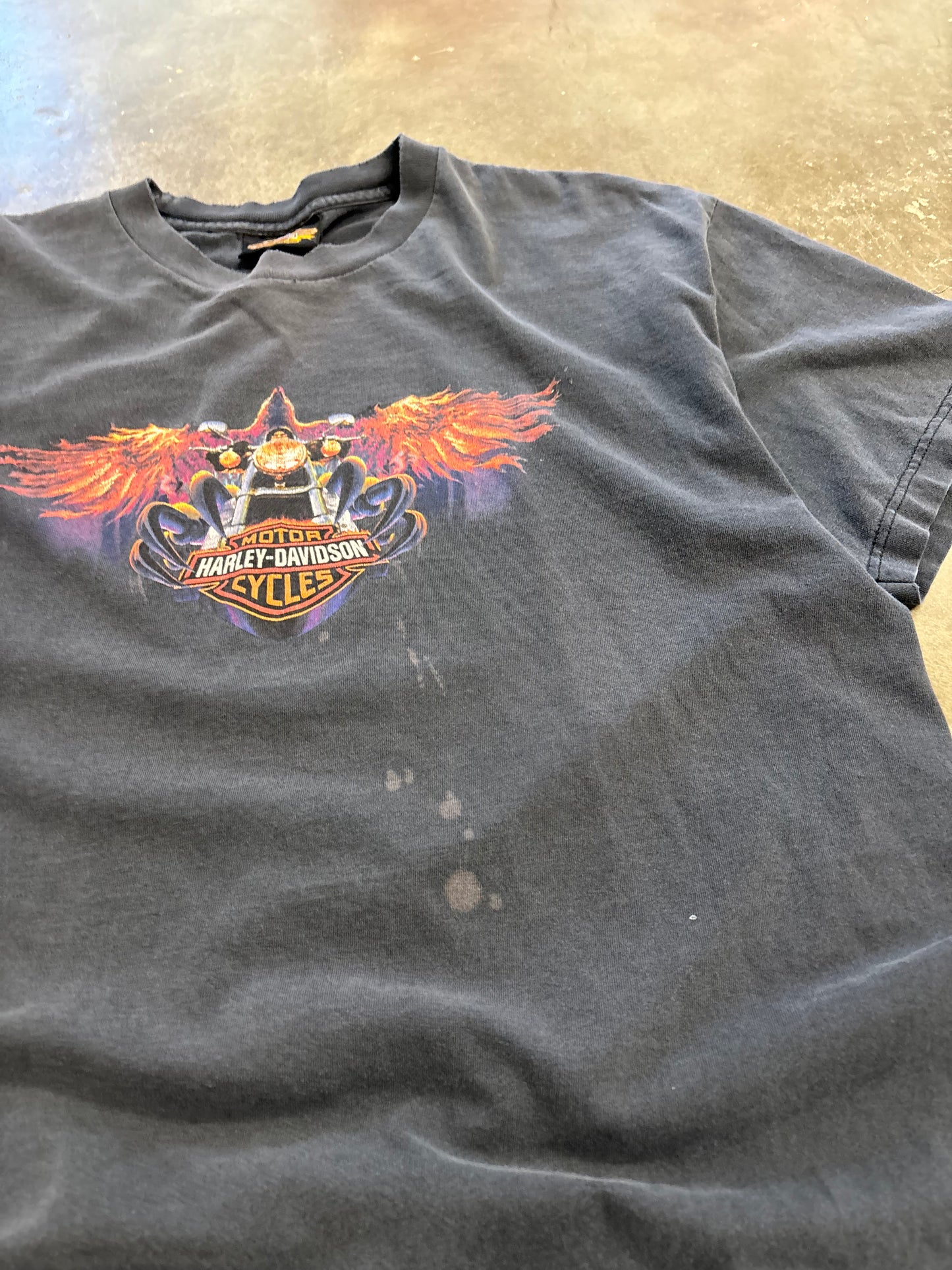 Vintage Faded Out Flaming Eagle shirt size extra large