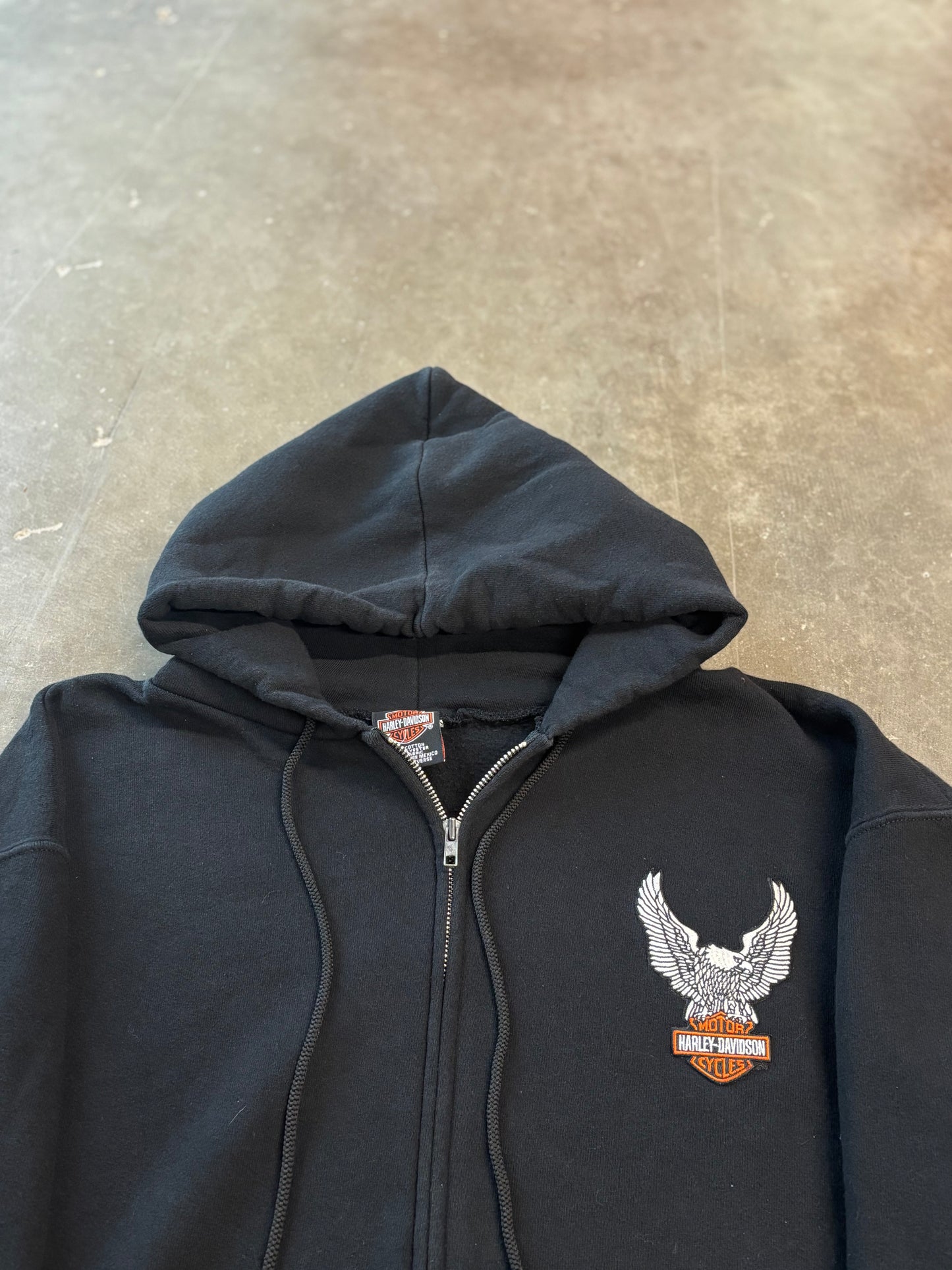 Vintage Harley Davidson chrome flame zip up hoodie size xl