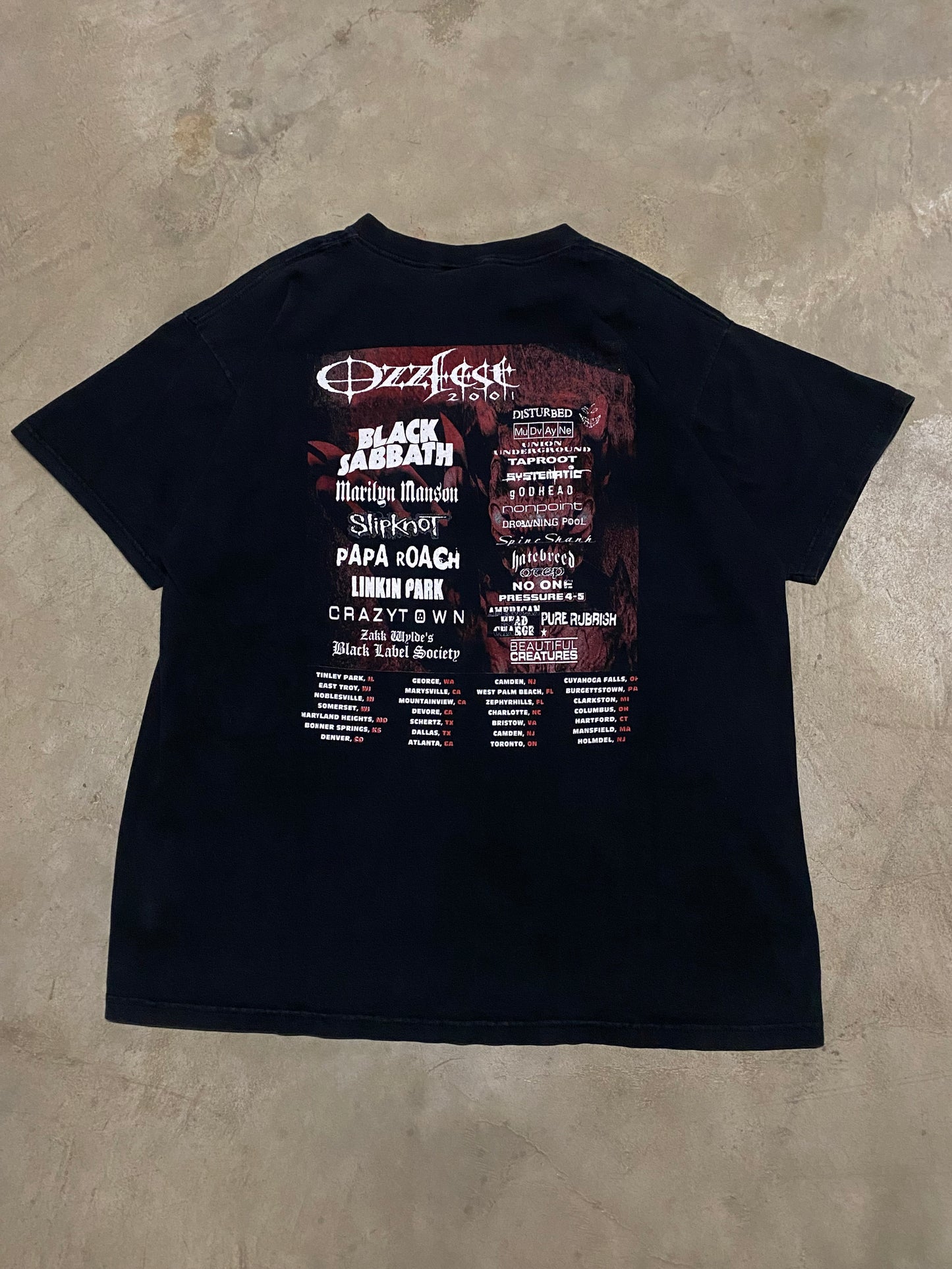 Vintage 2001 OzzFest  shirt Size XL