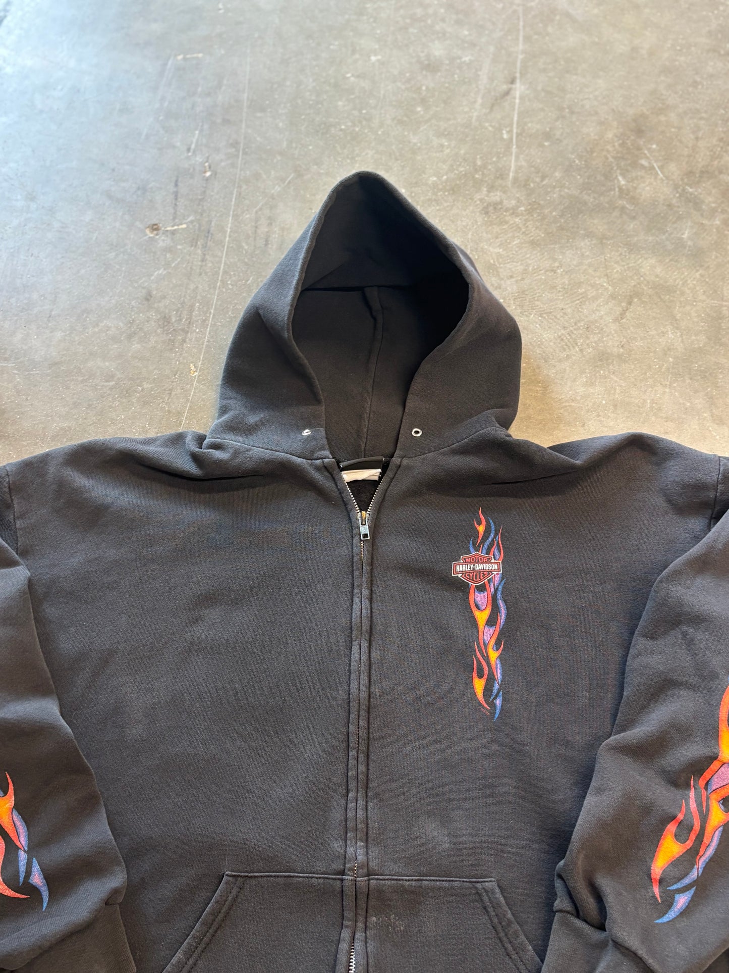 Vintage Harley Davidson Rainbow Flame hoodie size XL