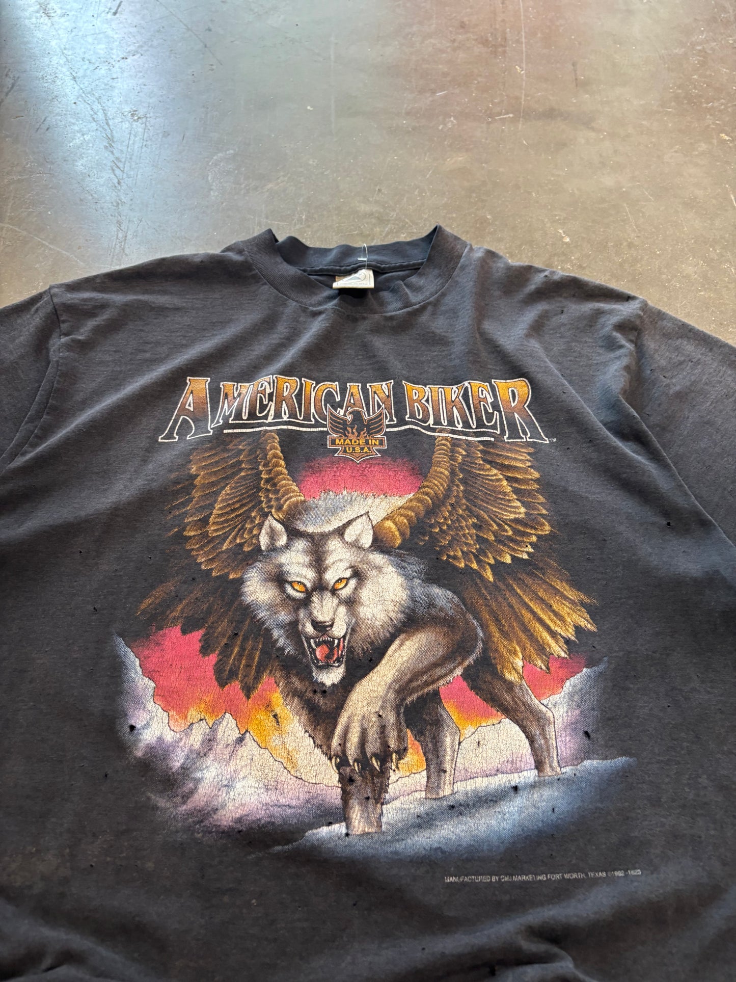 Vintage Thrashed American Biker shirt size XL