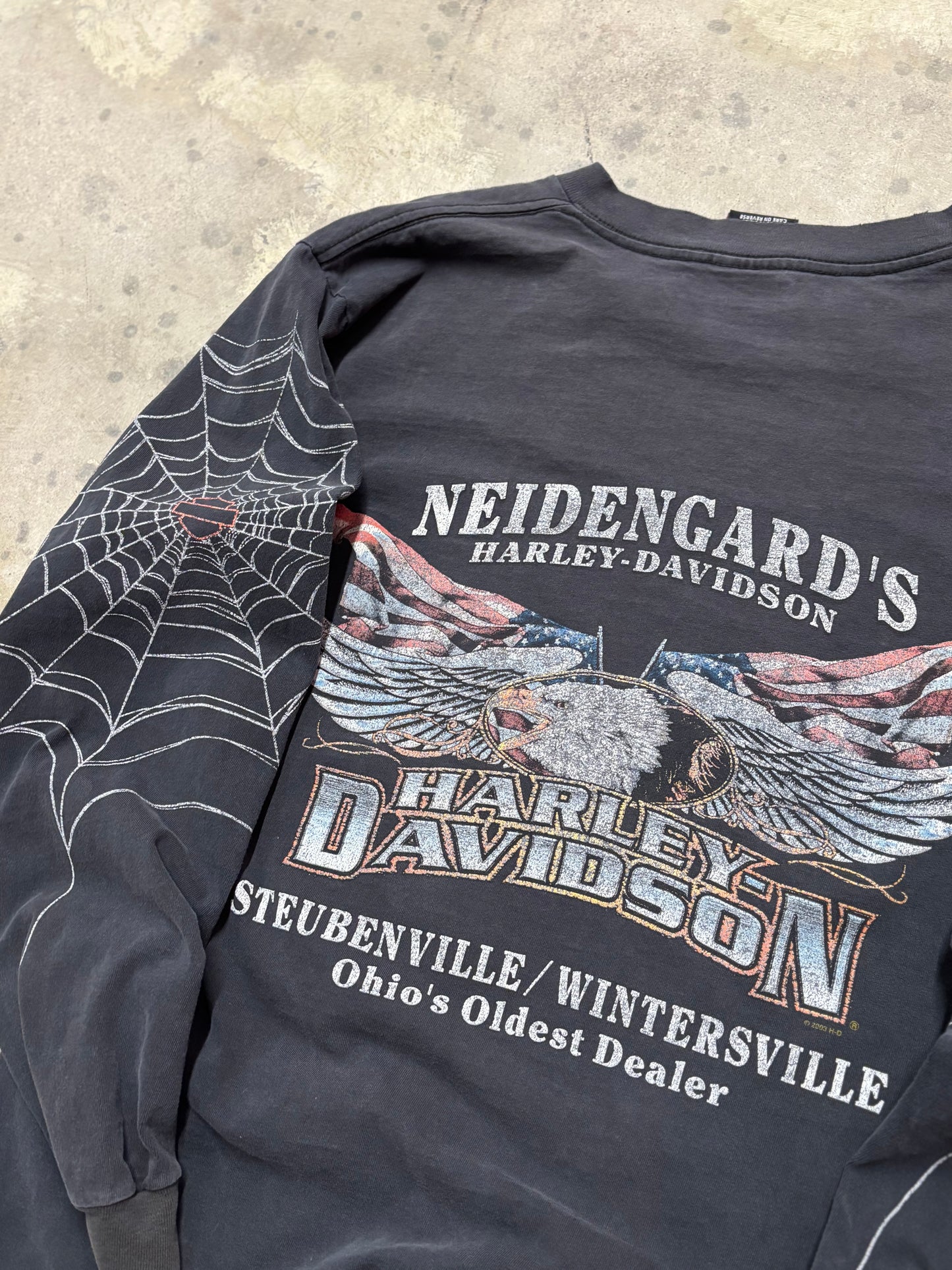 Vintage Harley Davidson spider web shirt size large