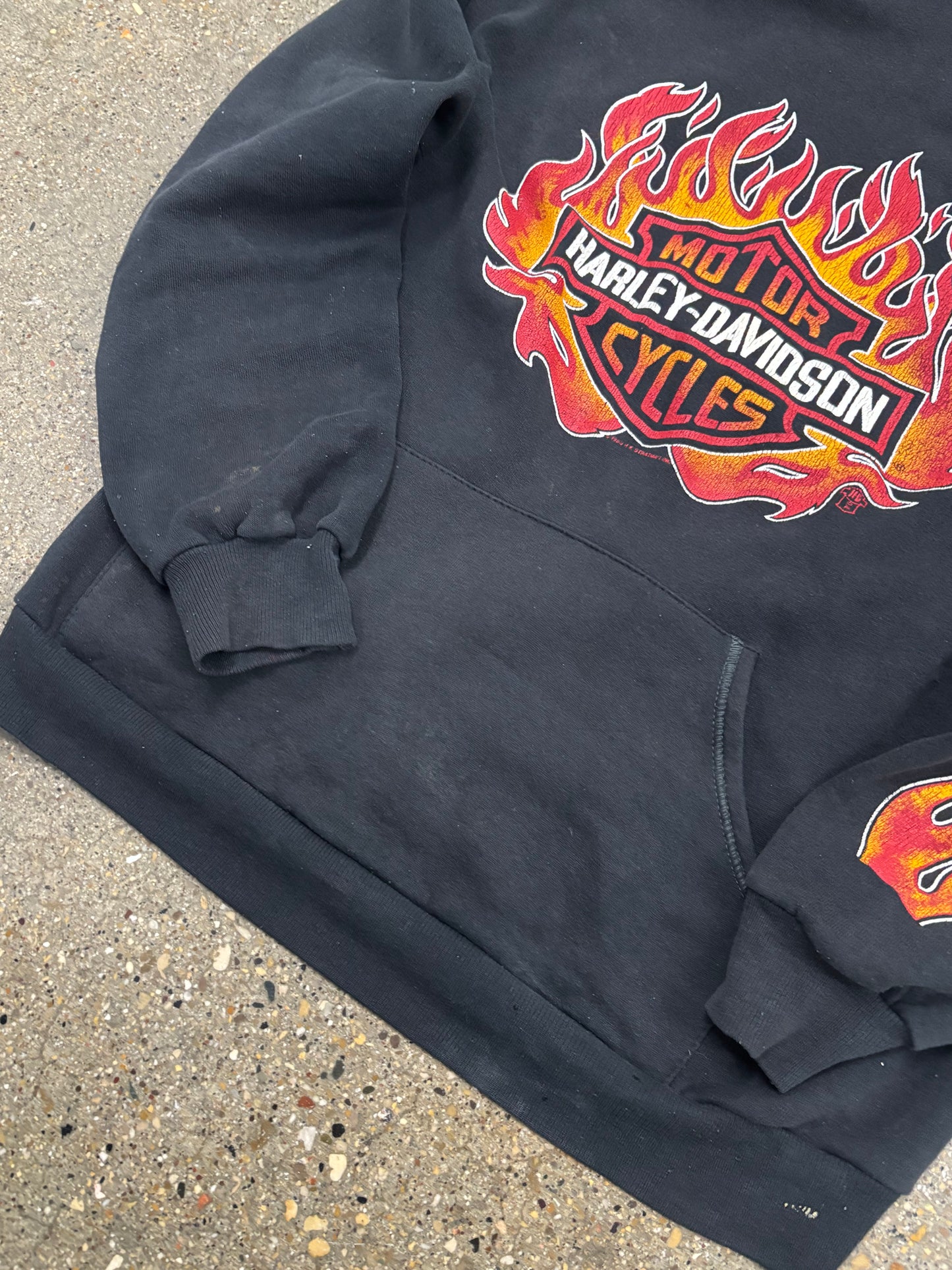 Vintage Harley Davidson 80’s Flame Ball Hoodie size Large