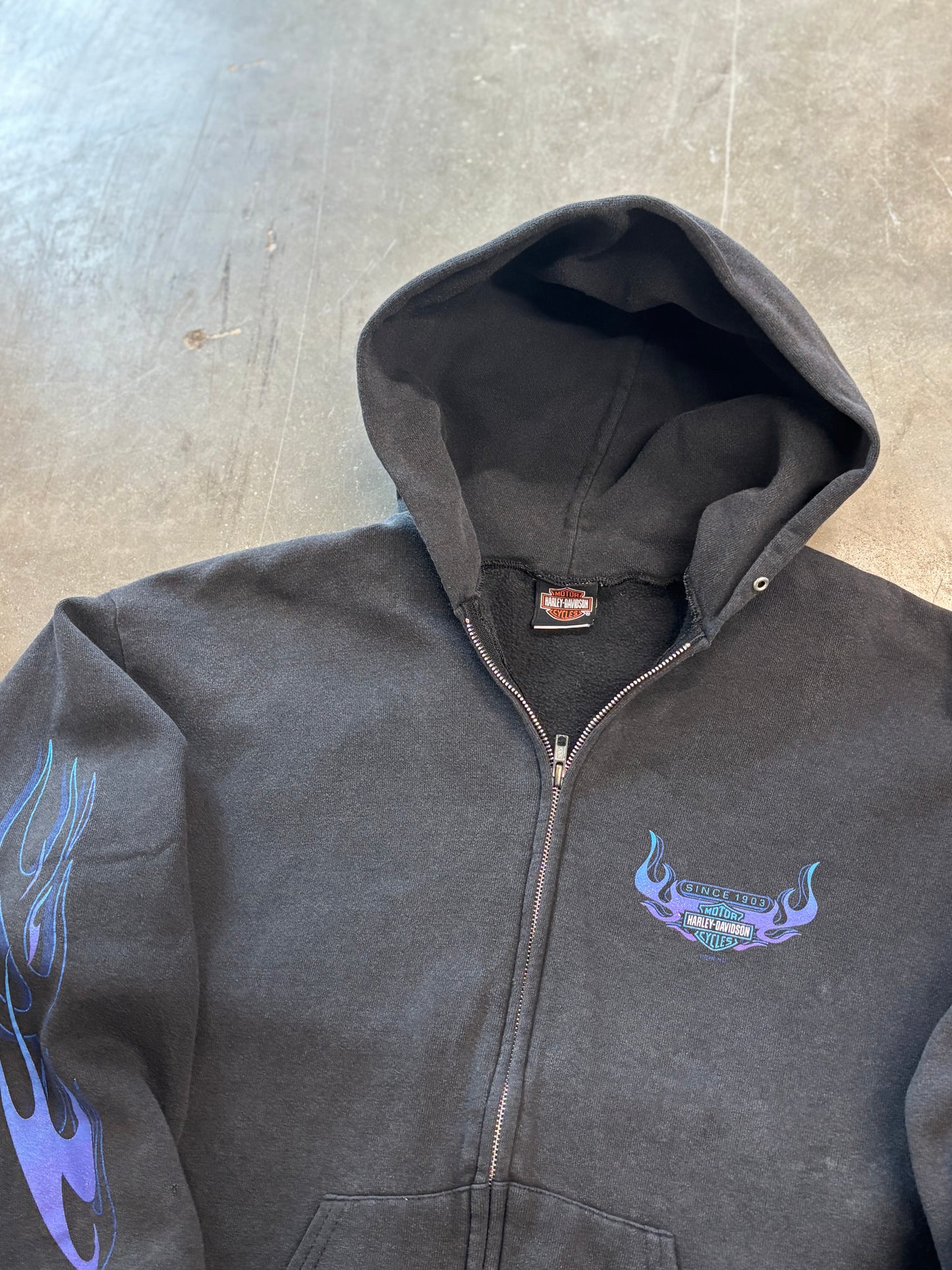 Vintage Harley Davidson purple zip up hoodie feel the heat size large