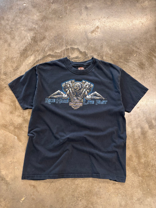 Vintage Harley Davidson Ride Hard live fast shirt size large