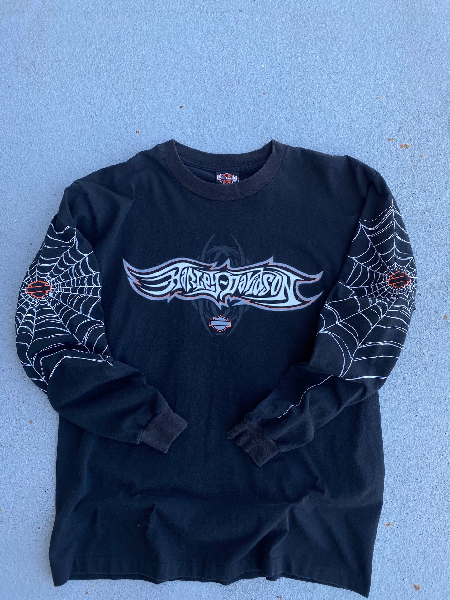 Vintage Harley Davidson Spider Web Long sleeve shirt size Large