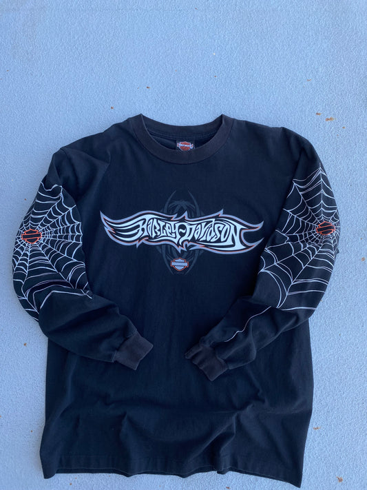 Vintage Harley Davidson Spider Web Long sleeve shirt size Large