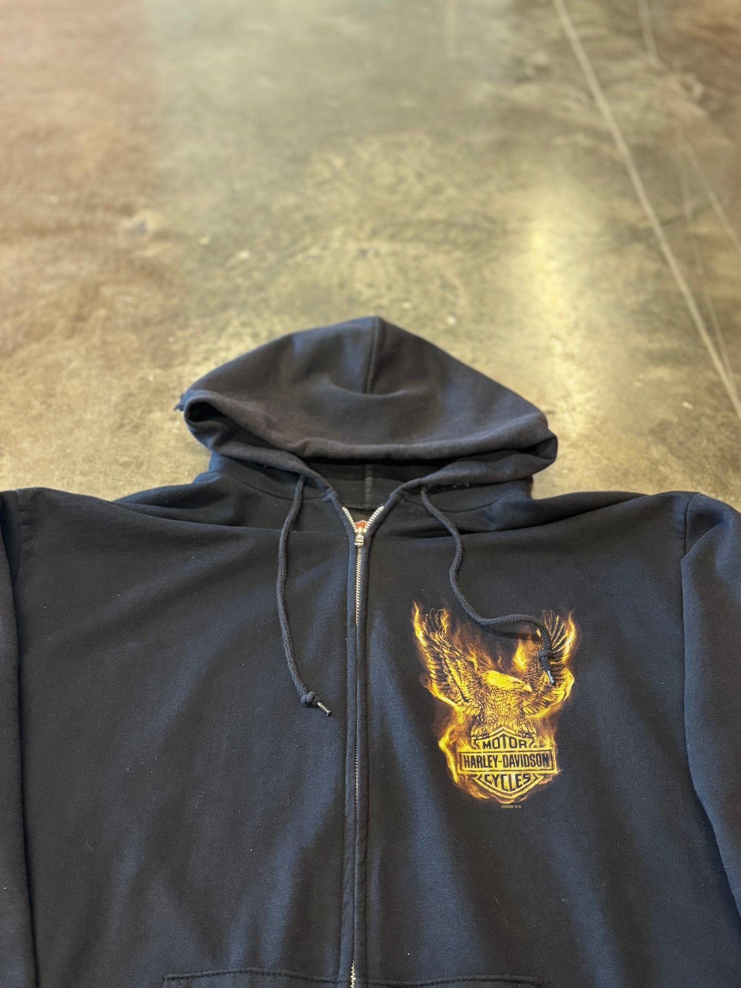 Harley Davidson Flame zip up hoodie size xl