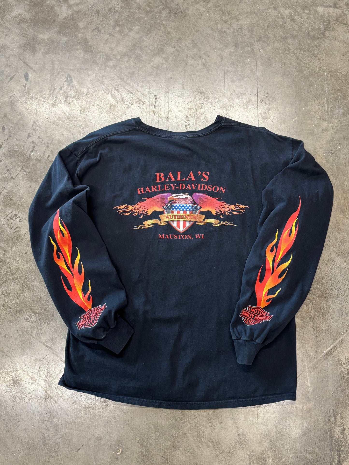 Vintage Harley Davidson Red flame long sleeve size large