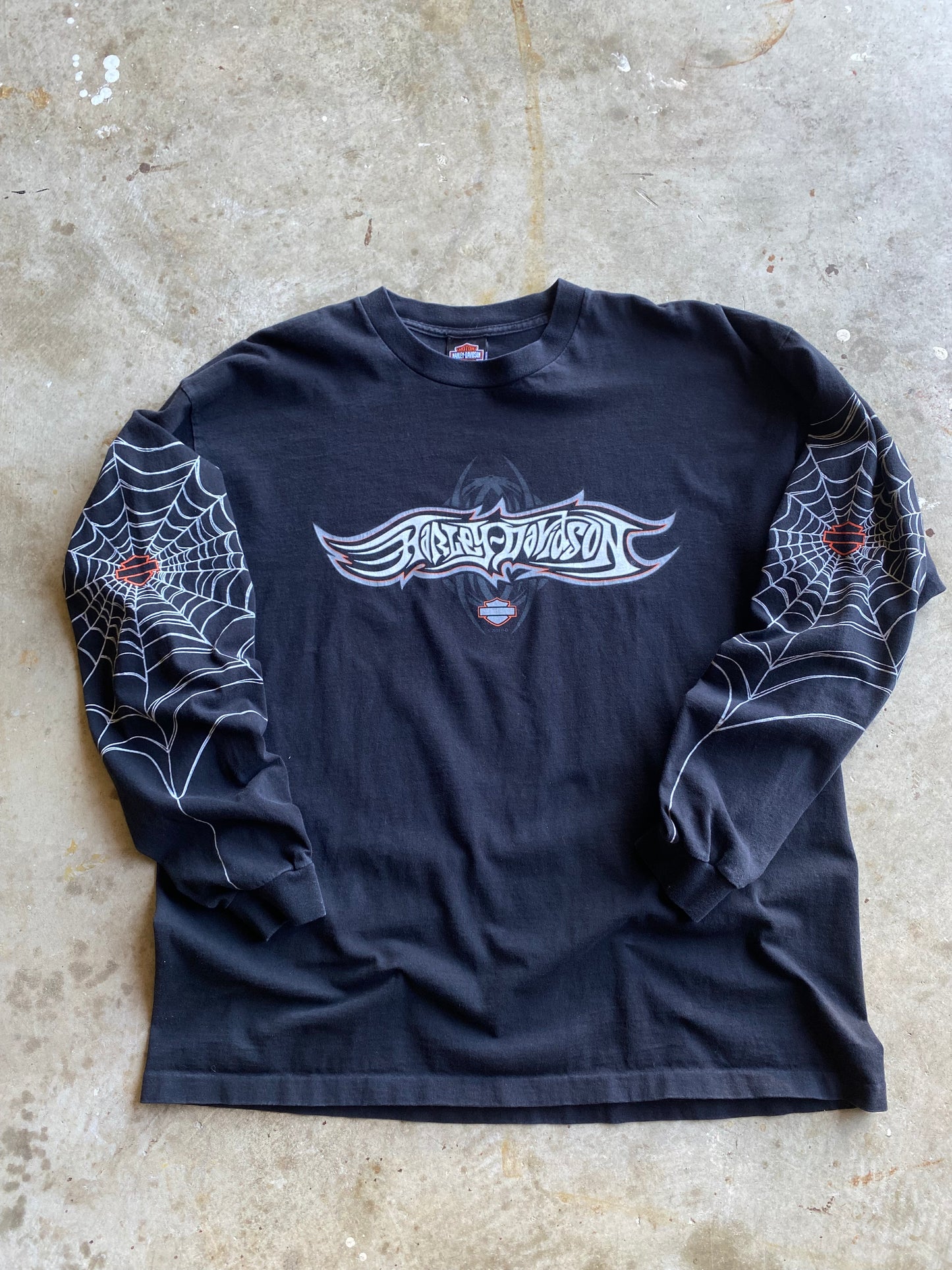 Vintage Harley Davidson Spider Web long sleeve shirt size 2XL