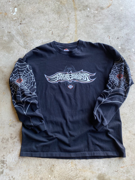 Vintage Harley Davidson Spider Web long sleeve shirt size 2XL
