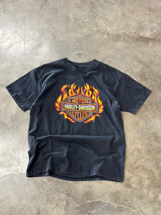 Vintage Harley Davidson Flame ball long sleeve size large