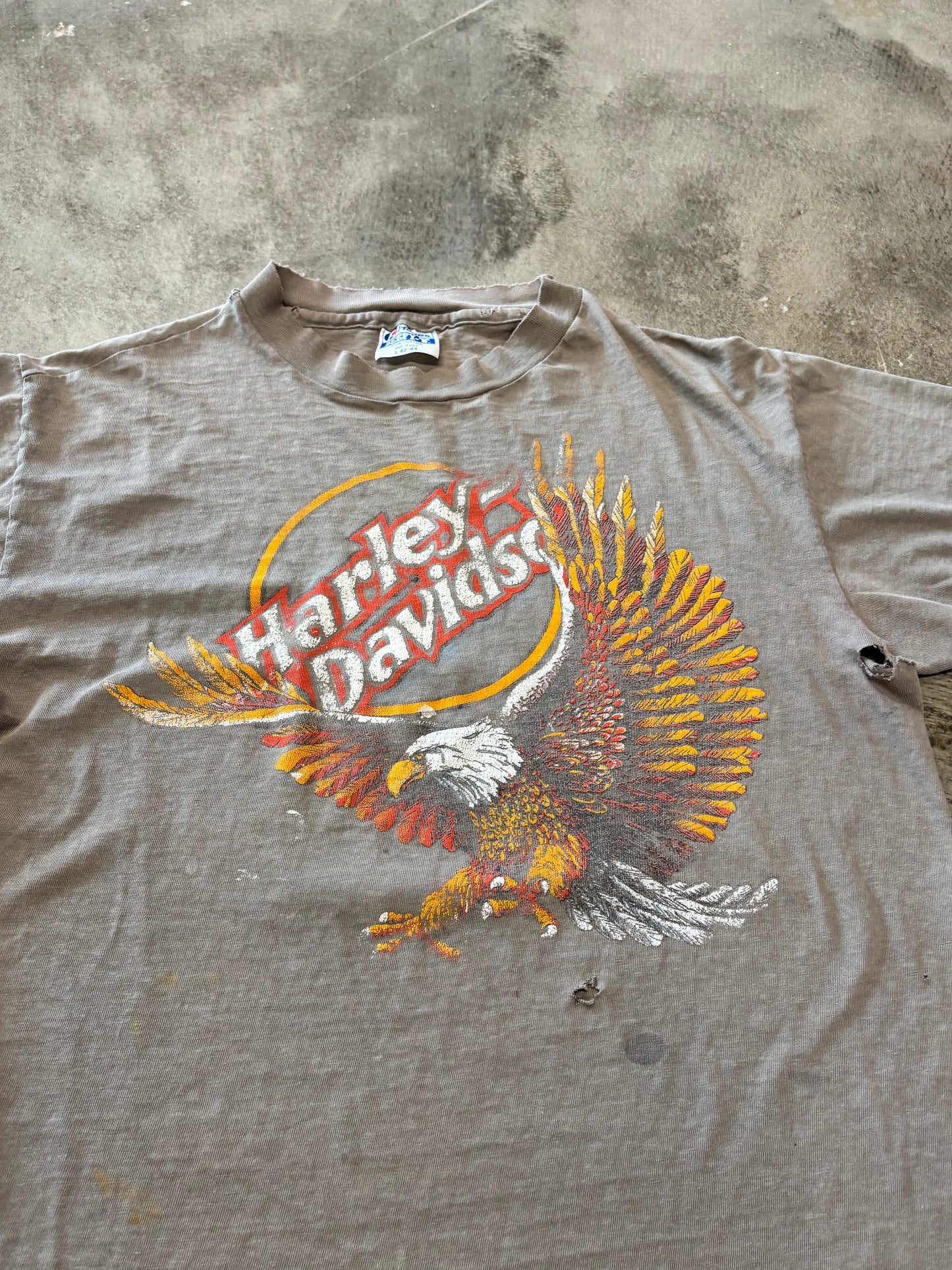 Vintage Harley Davidson Faded 80’s Eagle shirt size large