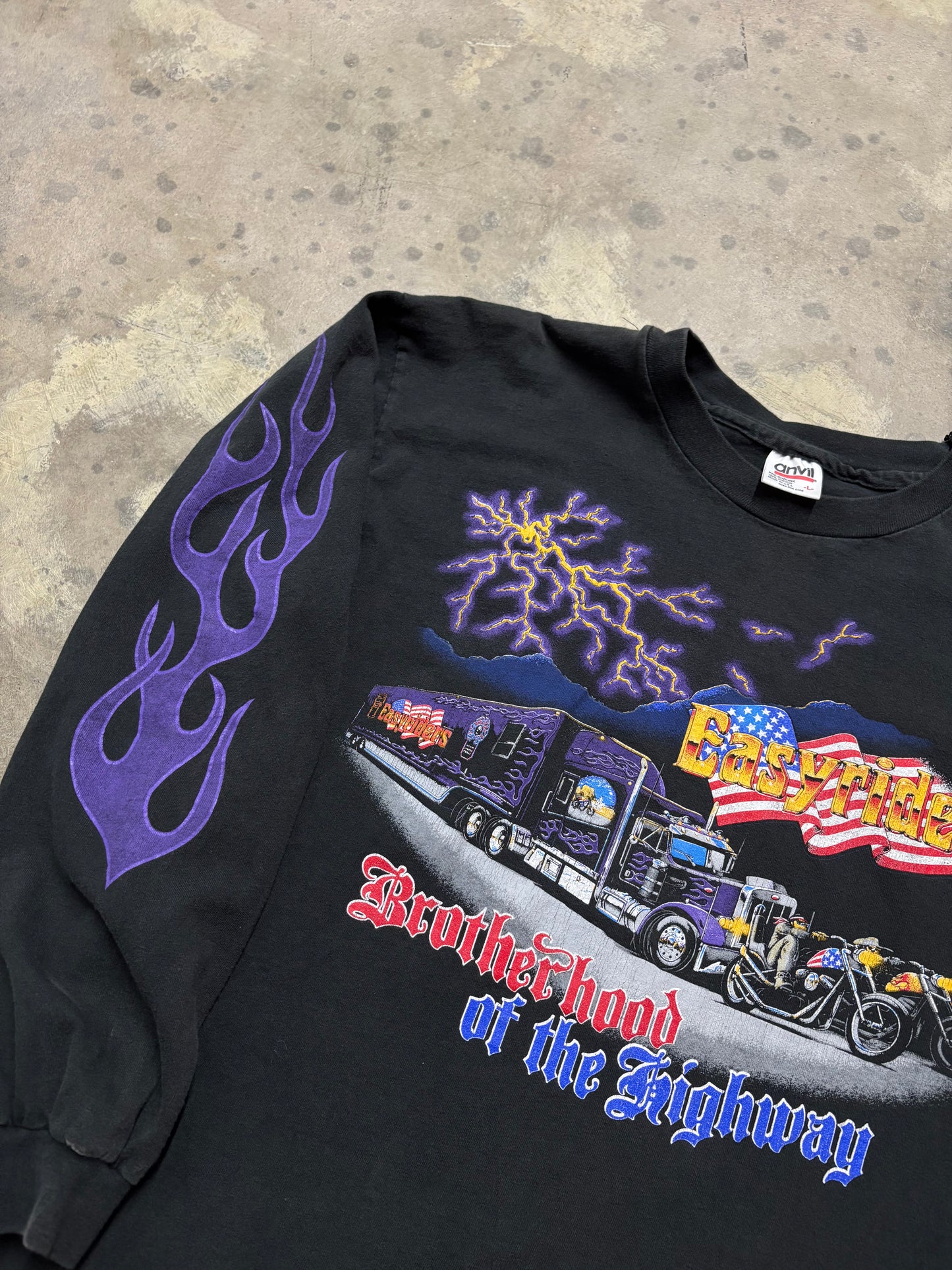 Vintage Easyriders purple flame longsleeve shirt size large