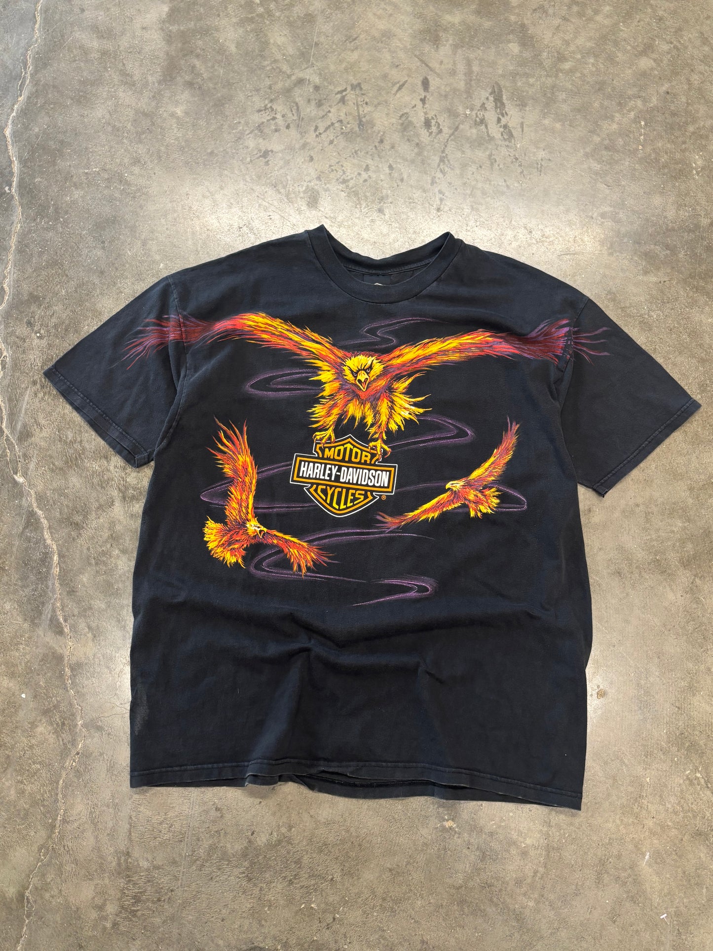 Vintage Harley Davidson Eagle AOP shirt size xxl