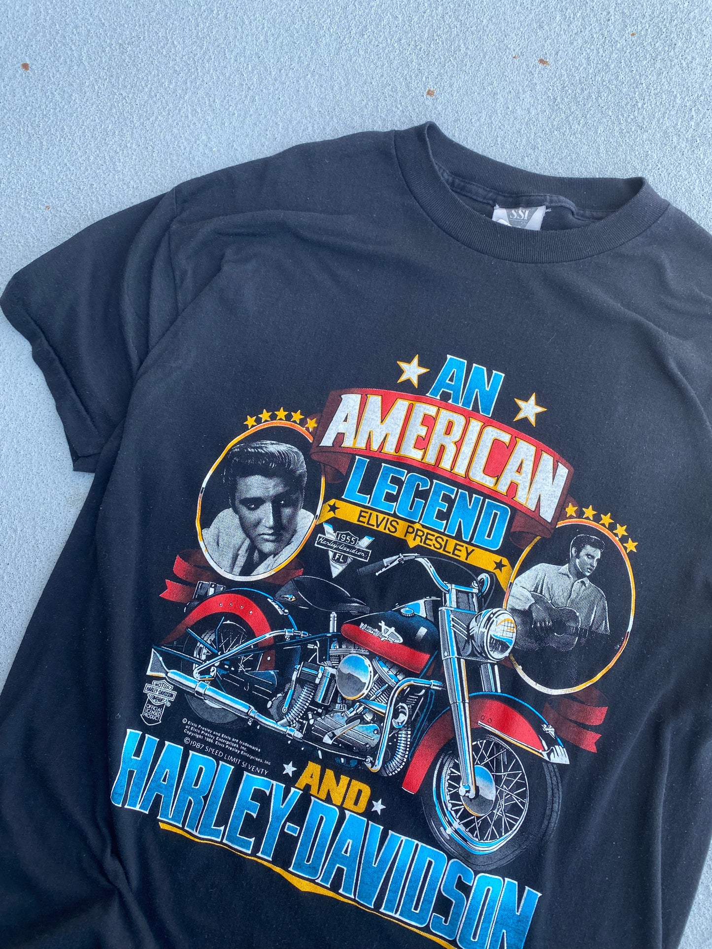 Vintage 80’s Harley Davidson Elvis shirt size Large