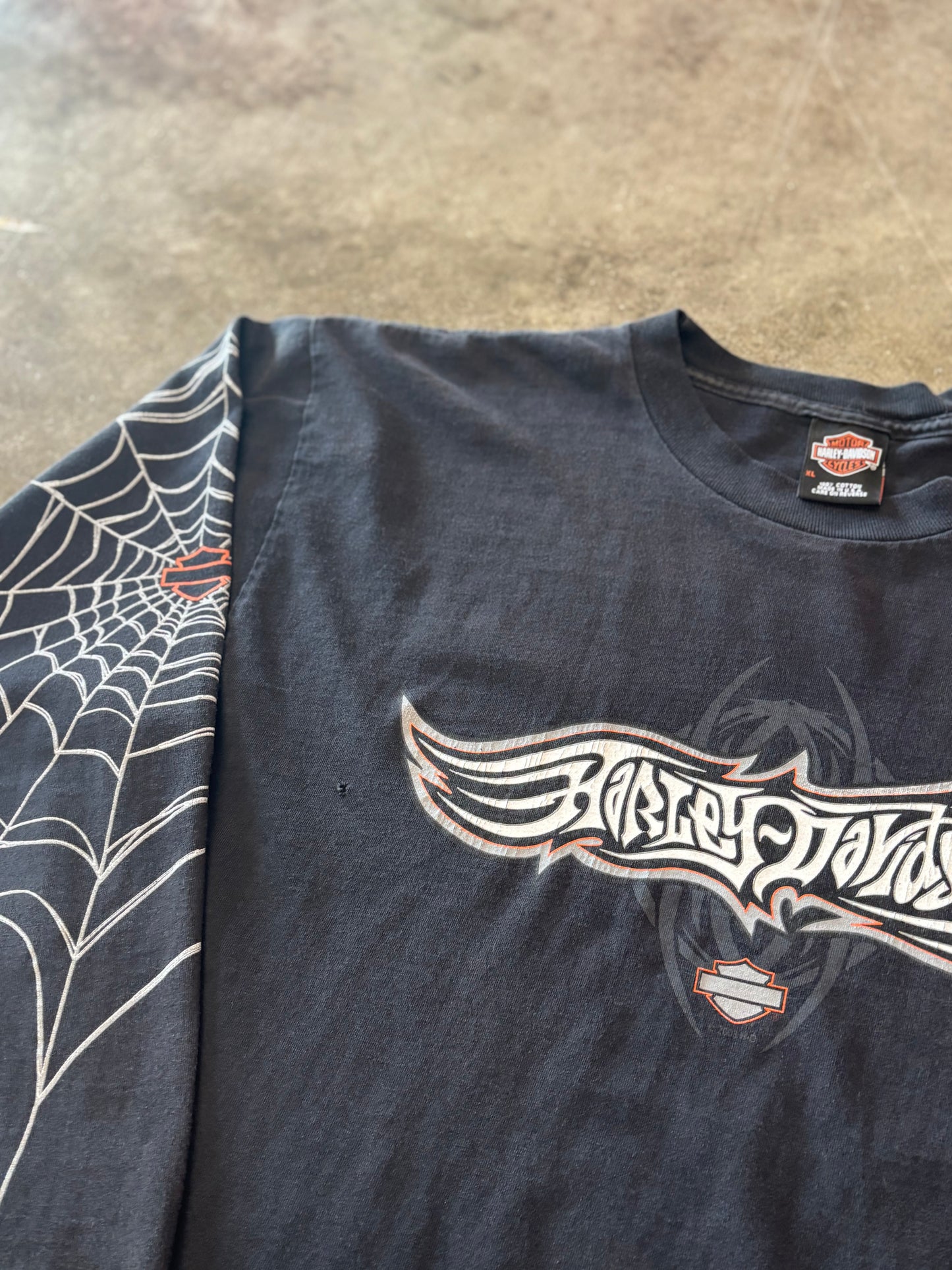 Vintage Harley Davidson spiderweb long sleeve size xl