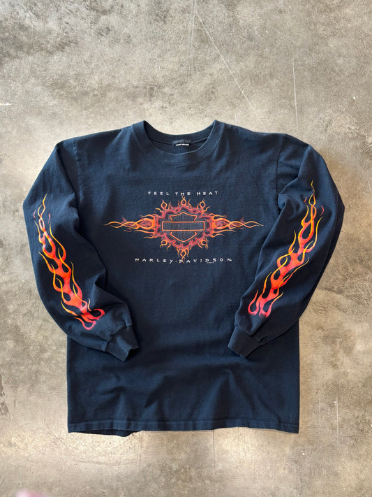 Vintage Harley Feel the Heat long sleeve size large