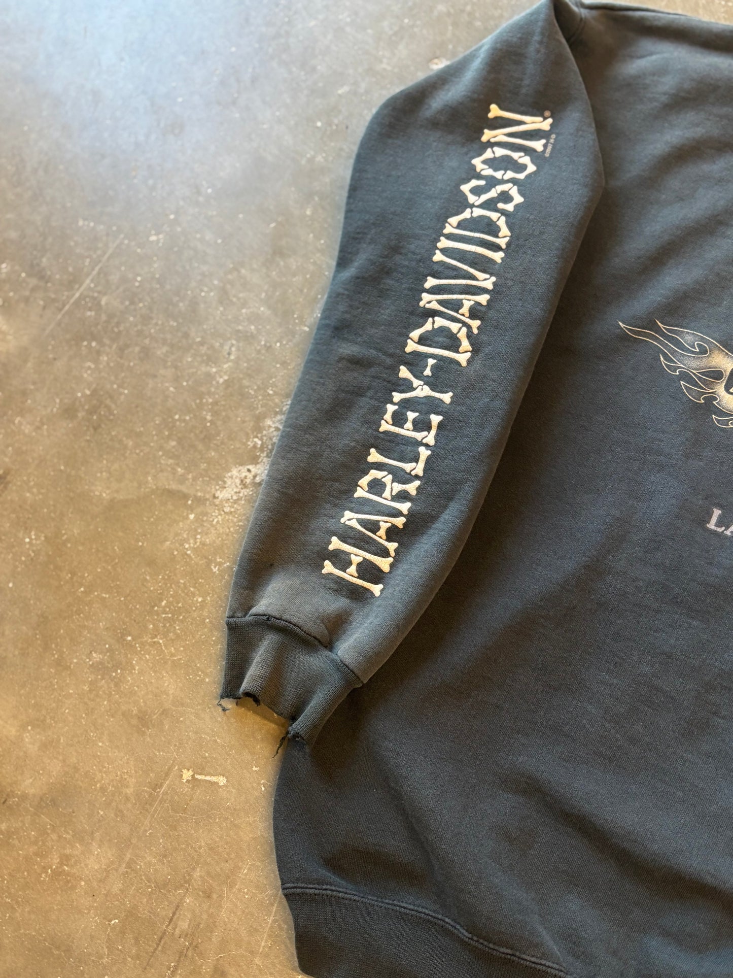 Vintage Harley Davidson bone zip up hoodie size medium