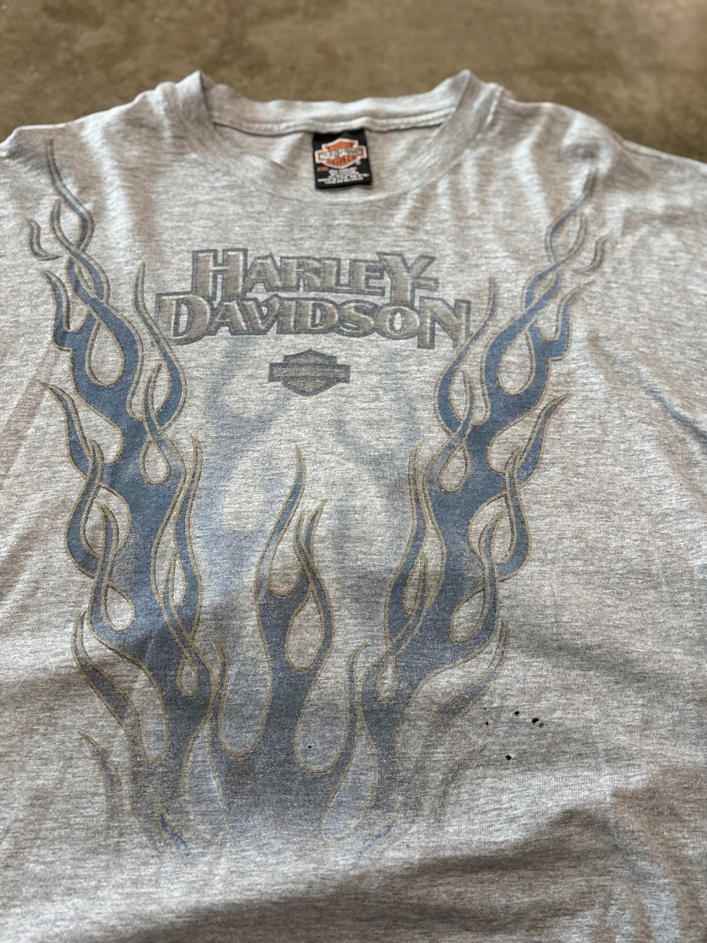 Vintage Harley Davidson Rising blue flame long sleeve size xxl